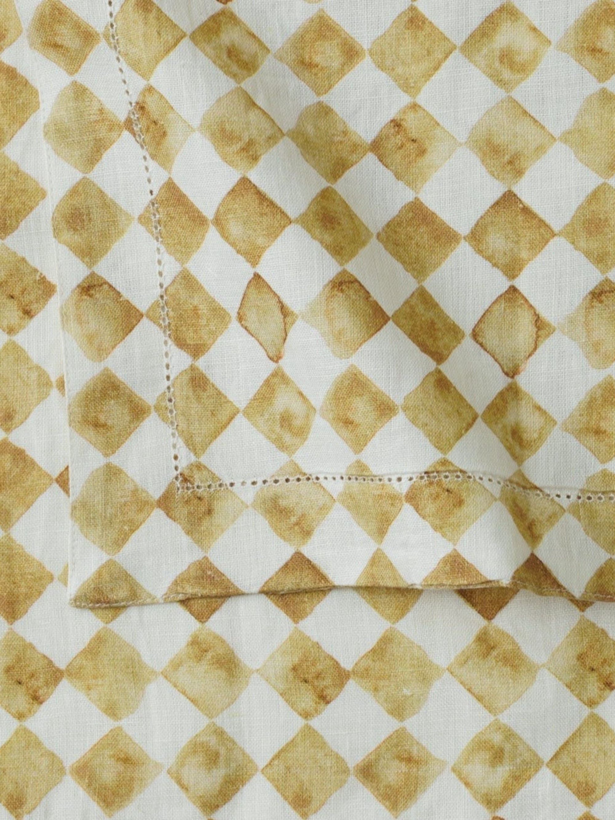 Table Mat - Checker Ochre