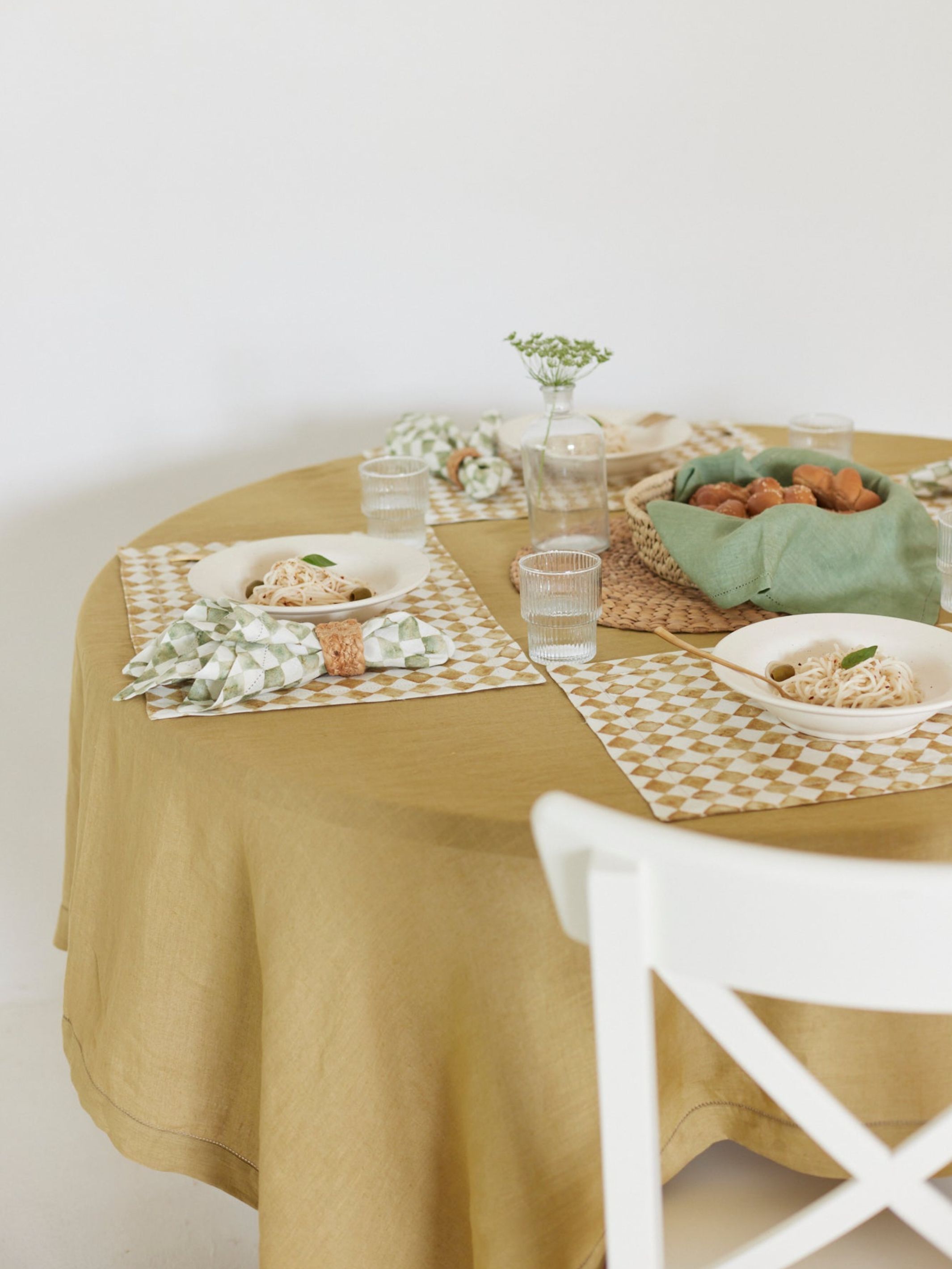 Linen Table Cover - Ochre
