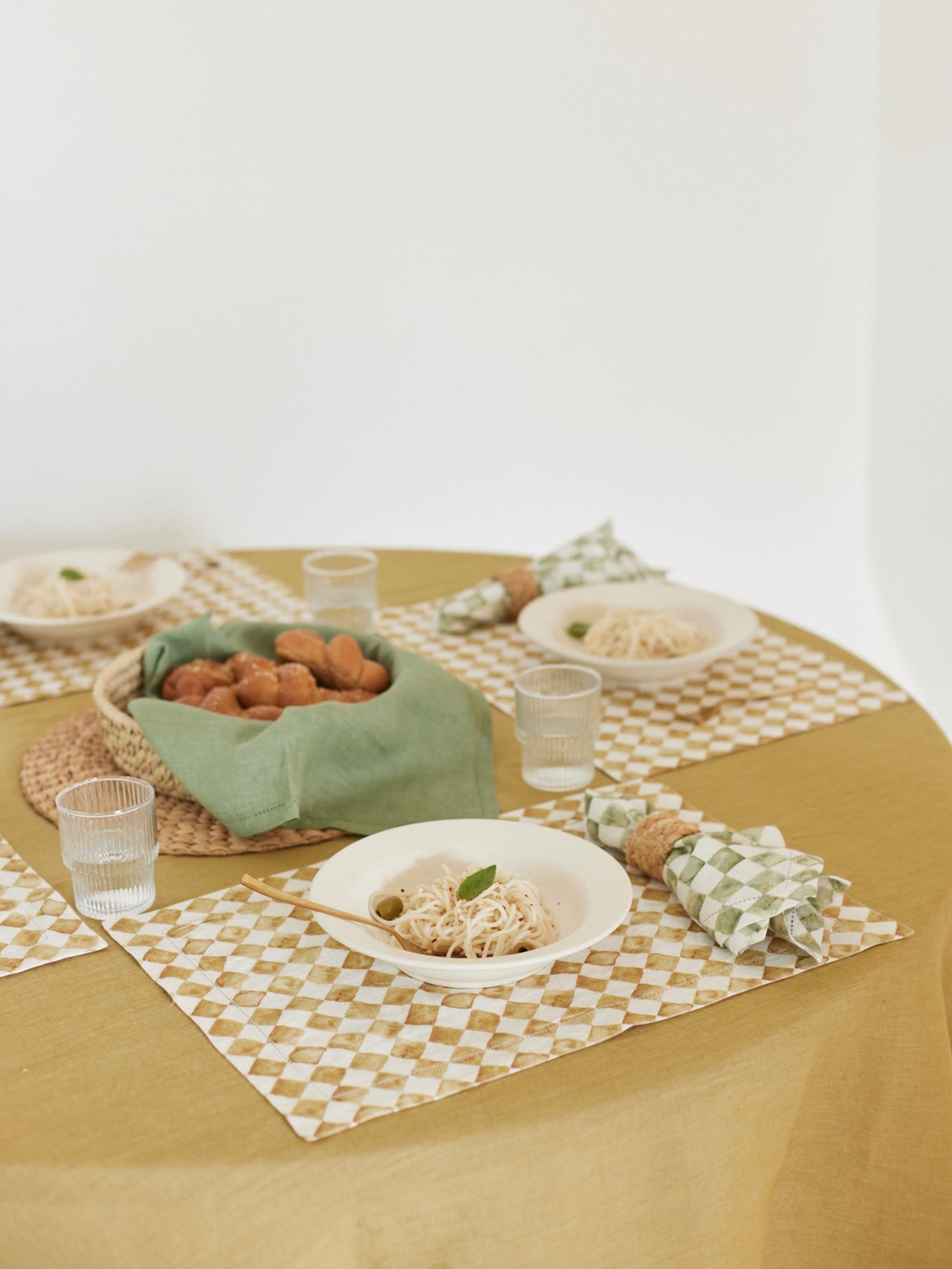 Linen Table Cover - Ochre