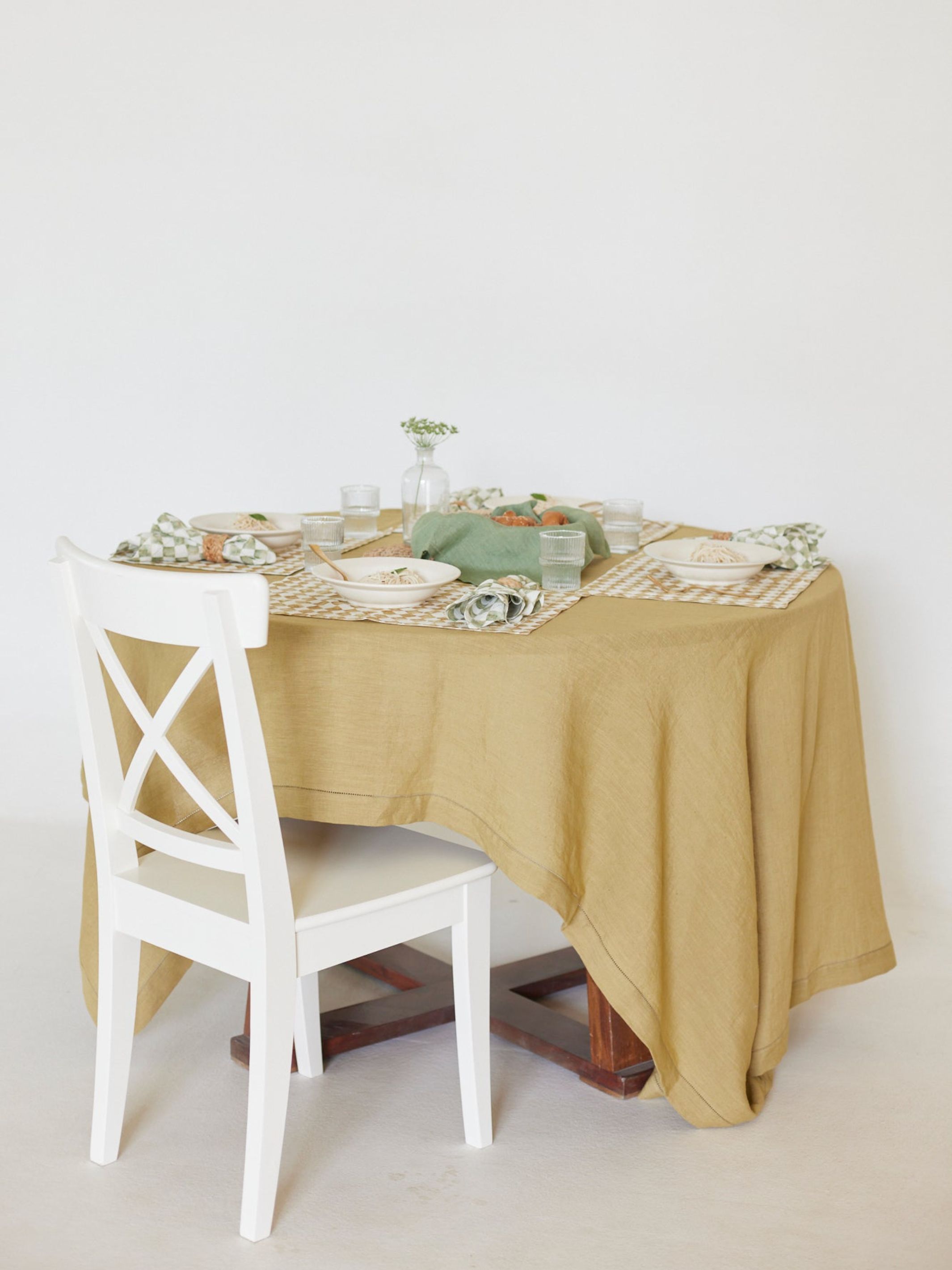 Linen Table Cover - Ochre