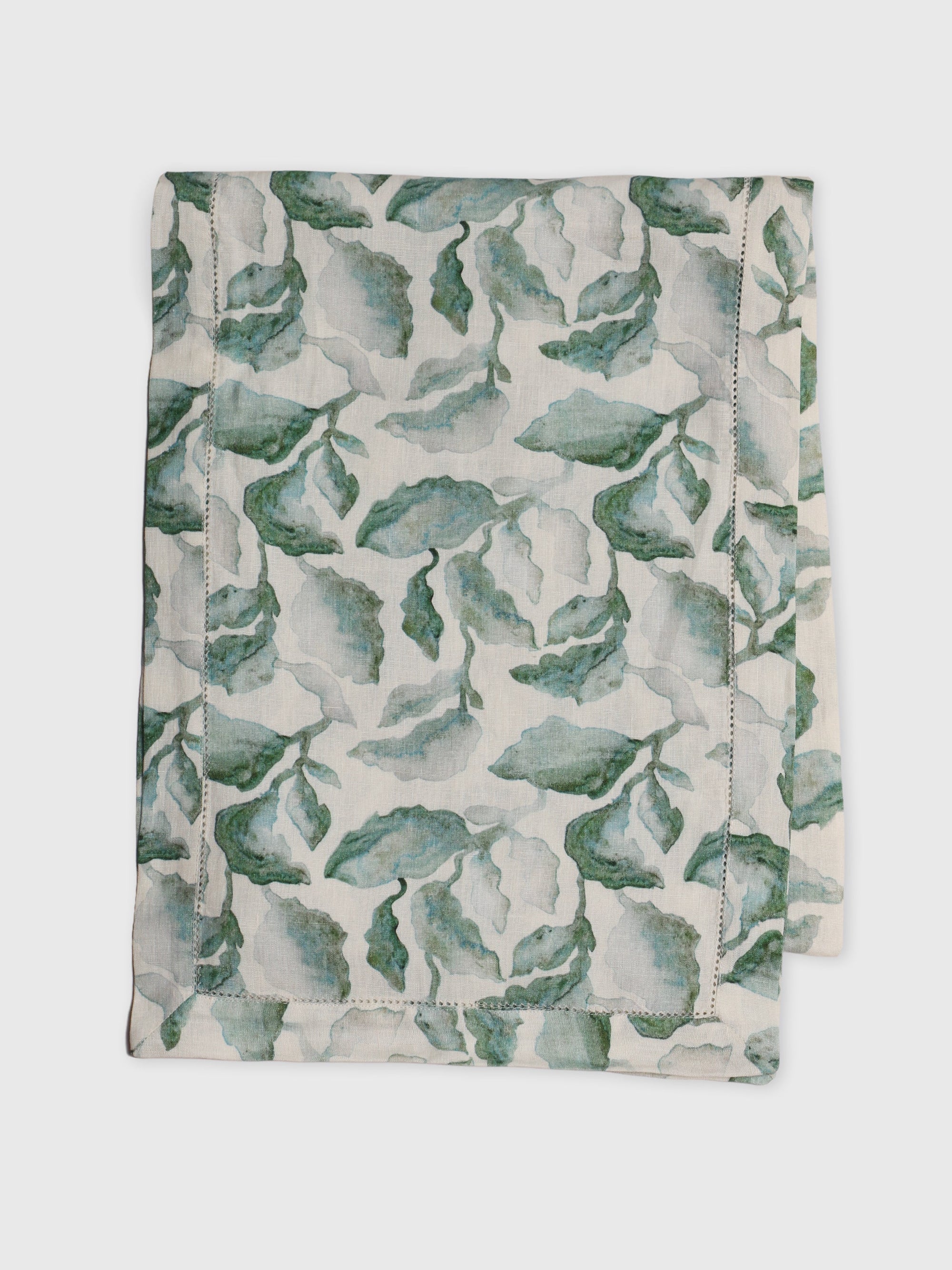 Cascade Teal Linen Table Runner