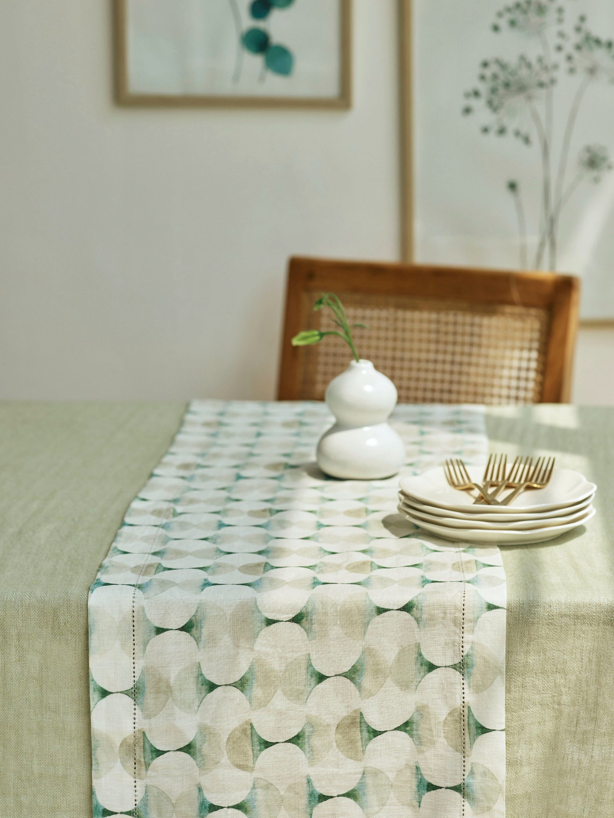 Cove Teal Linen Table Runner