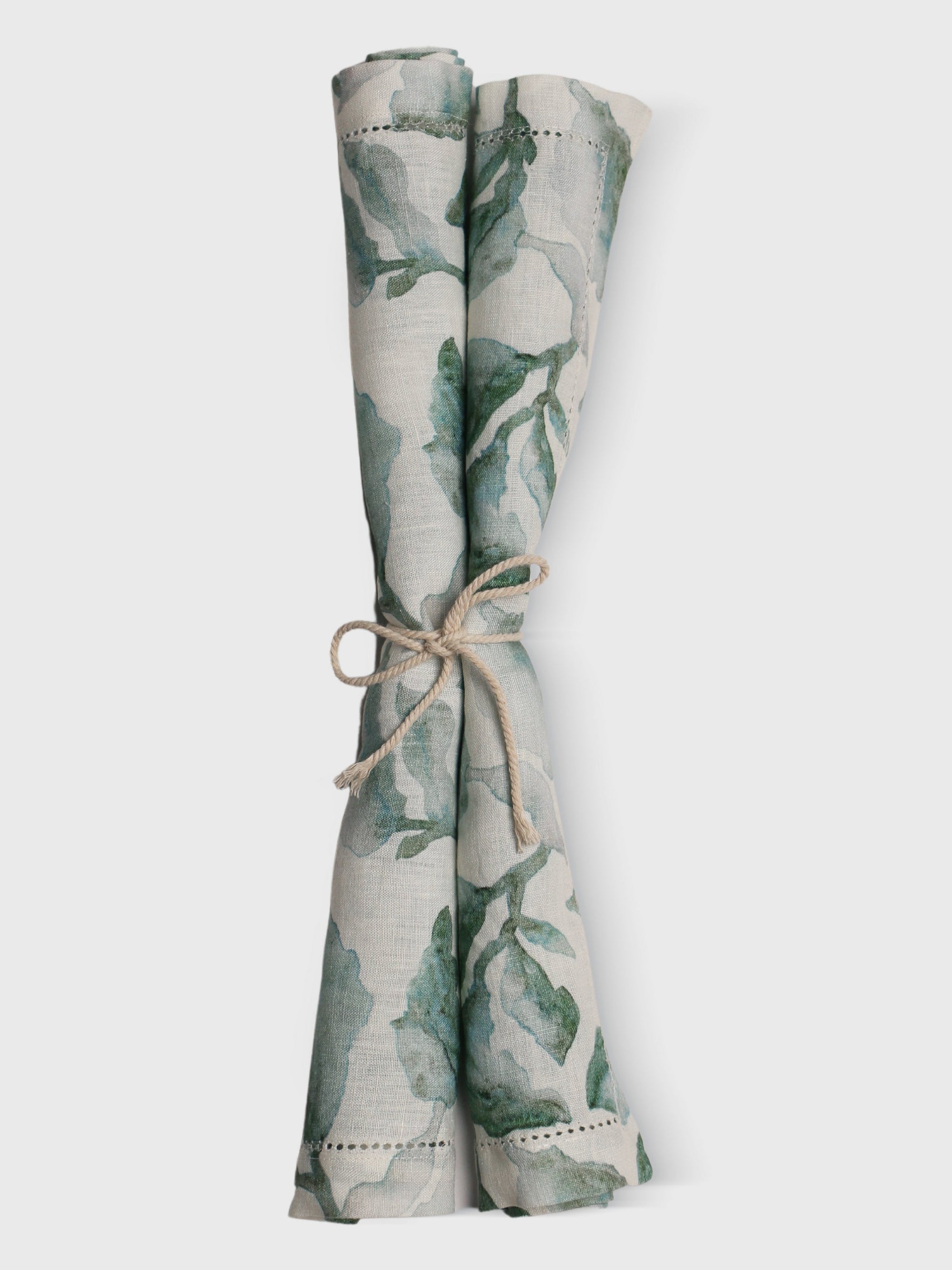 Cascade Teal Linen Table Napkins Set of 2