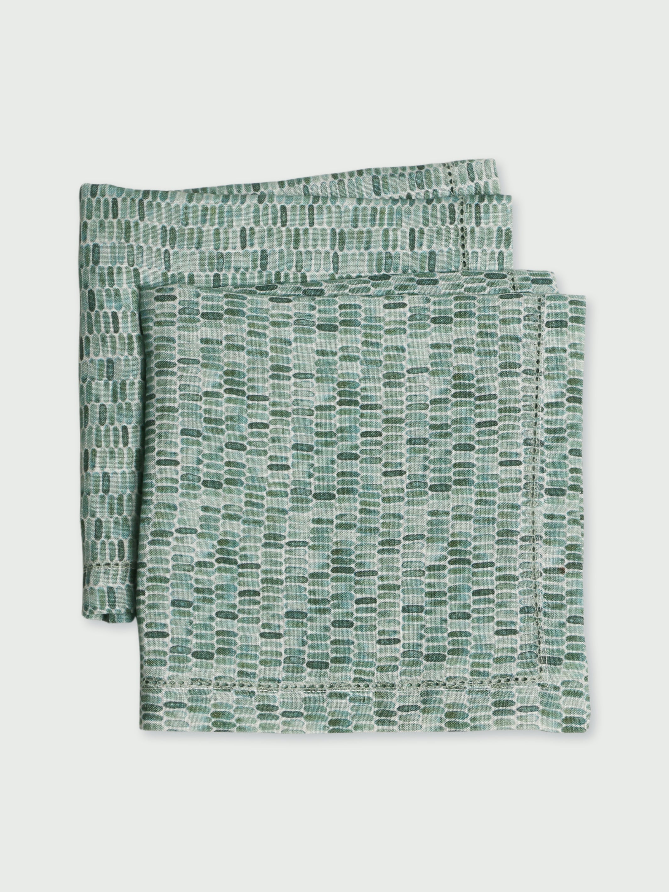 Speckle Teal Linen Table Napkins Set of 2