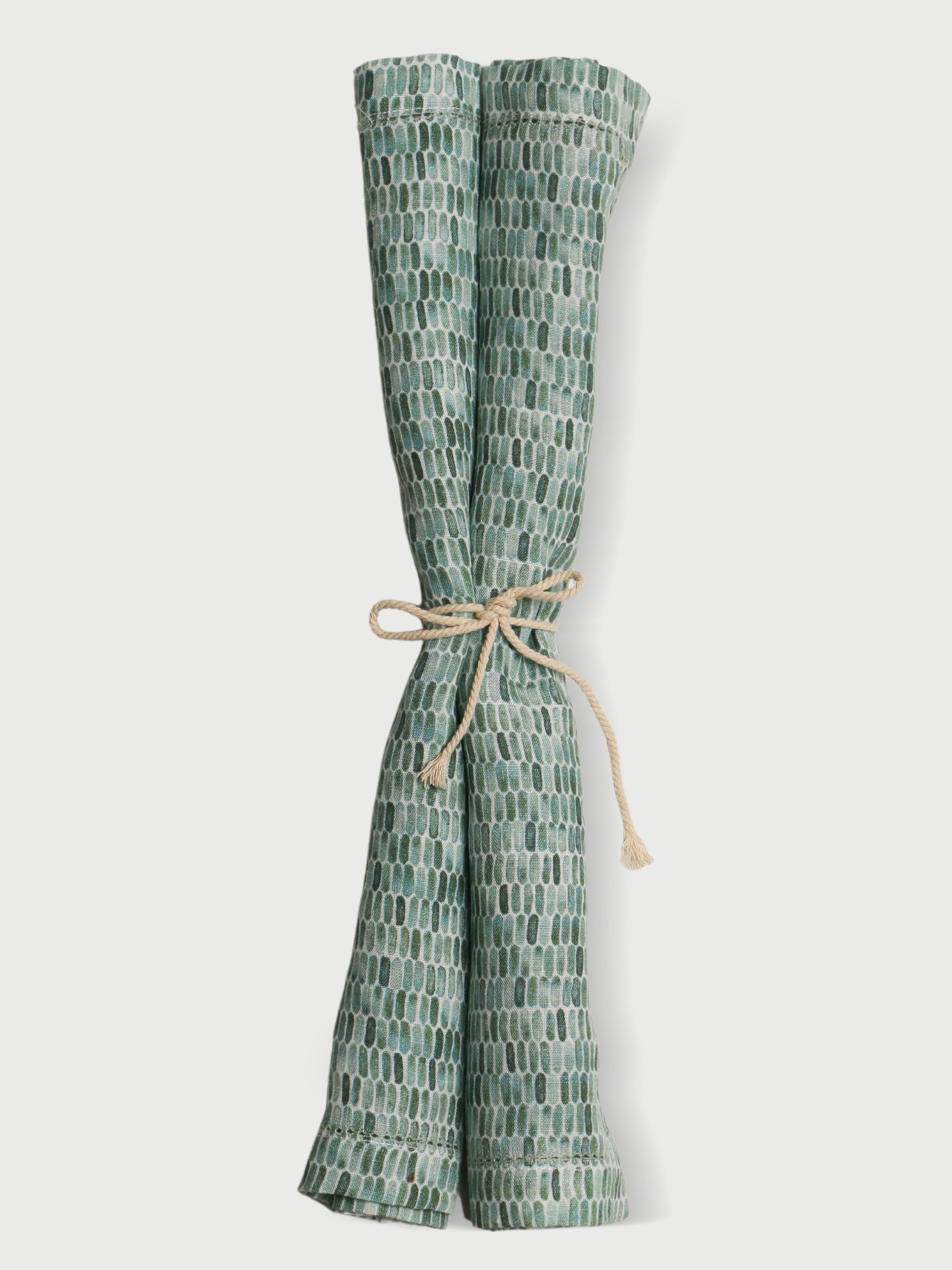Speckle Teal Linen Table Napkins Set of 2