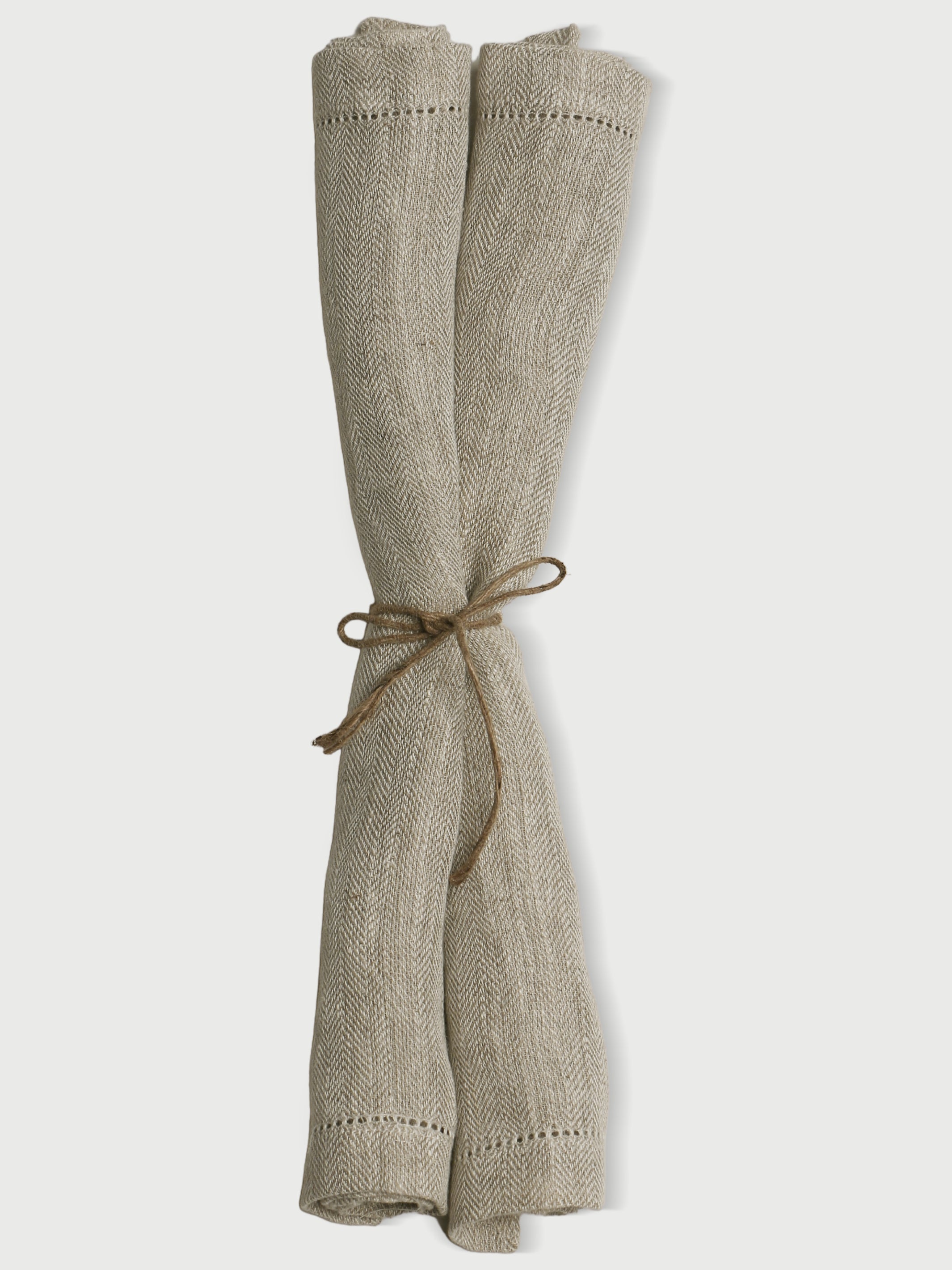 Herringbone Linen Table Napkins Set of 2