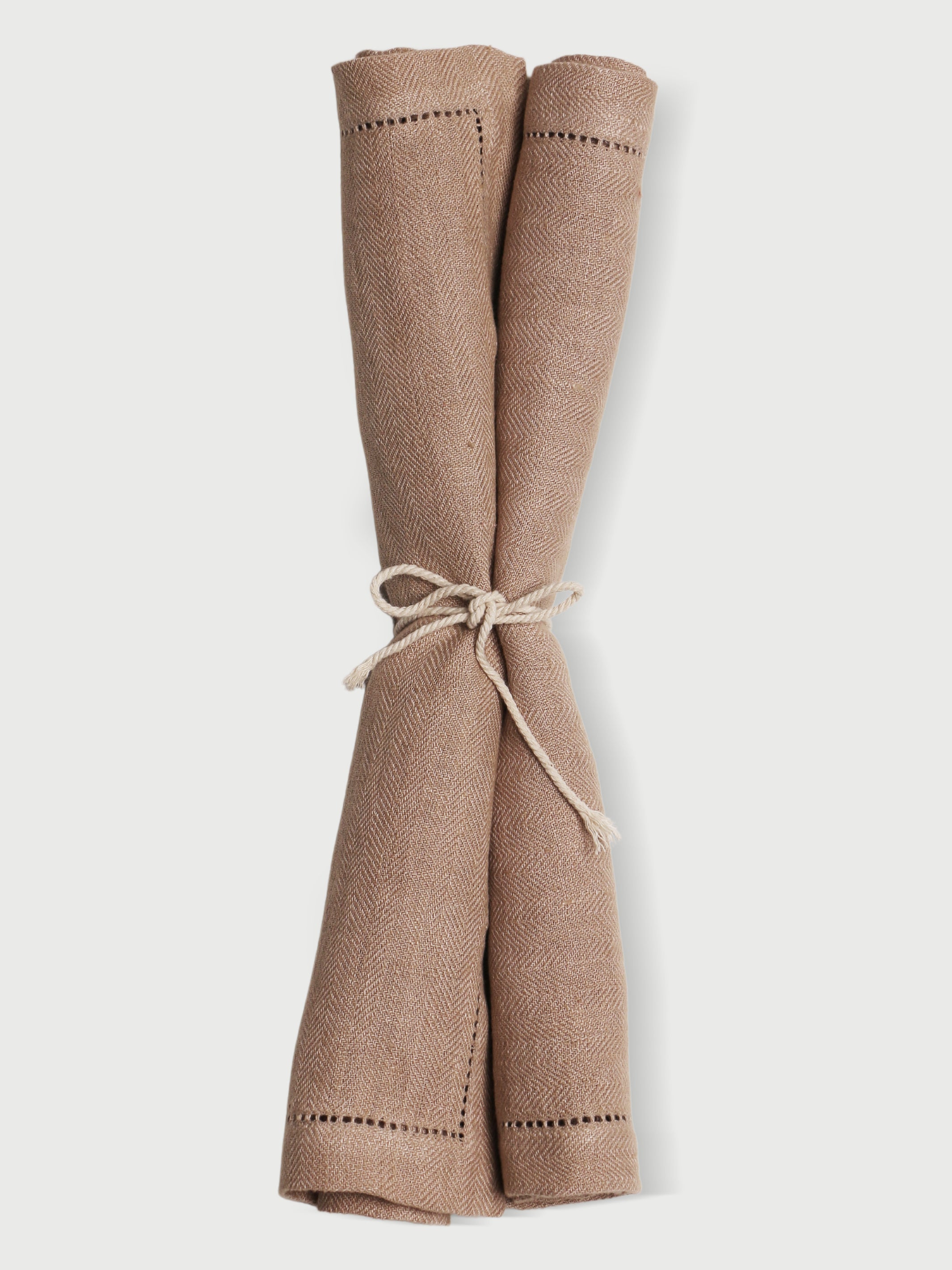 Herringbone Linen Table Napkins Set of 2