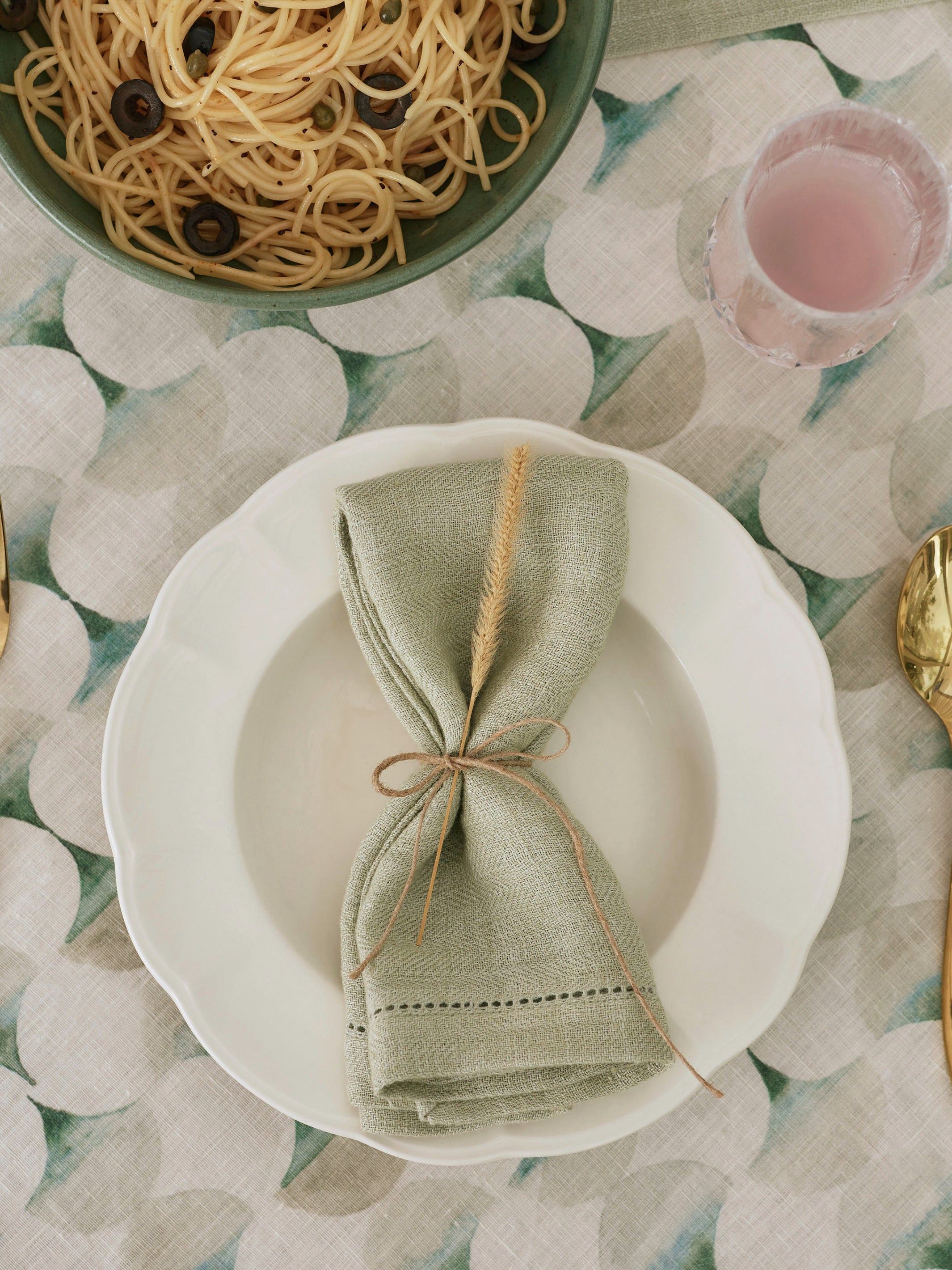 Herringbone Linen Table Napkins Set of 2