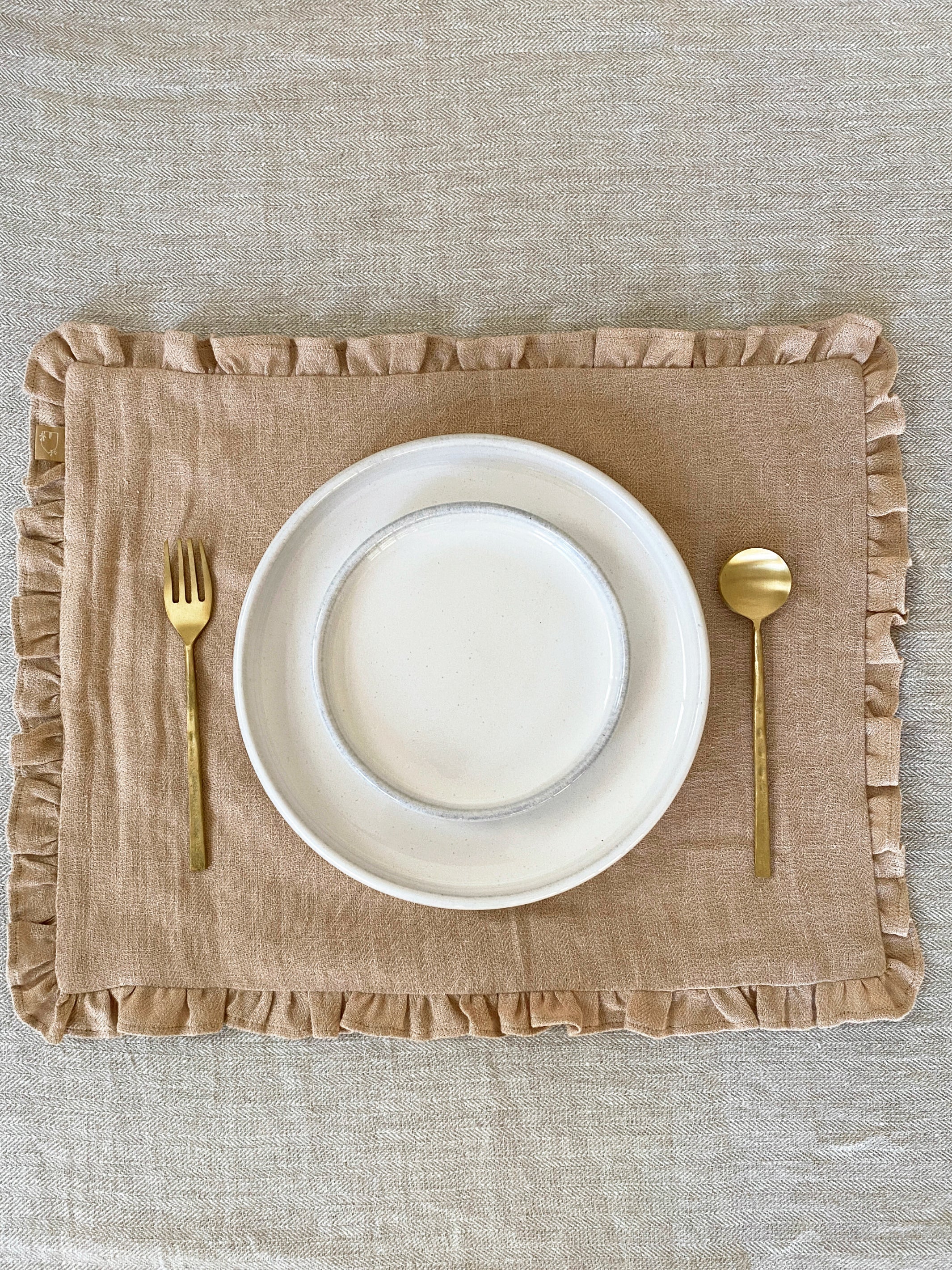 Herringbone Ruffle Table Mat Set of 2