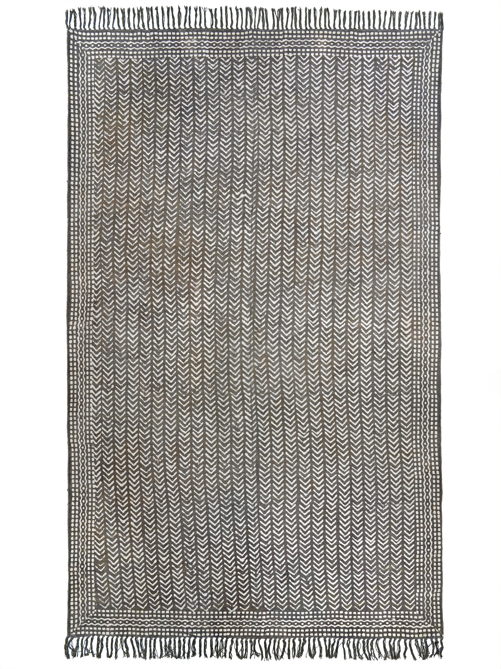 Indoor Chevron Block Print Rug