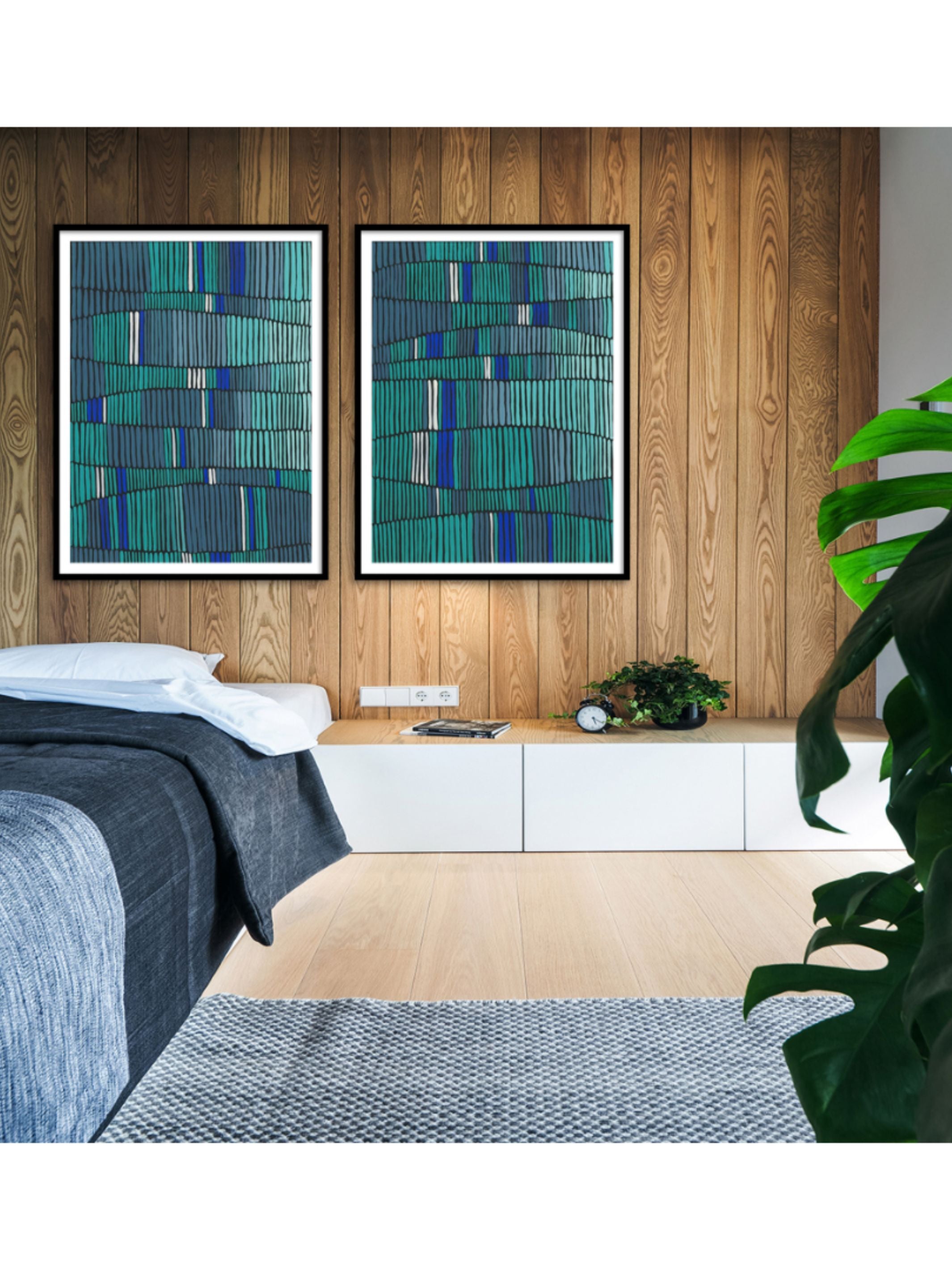 Wall Prints - Teal Tribal II