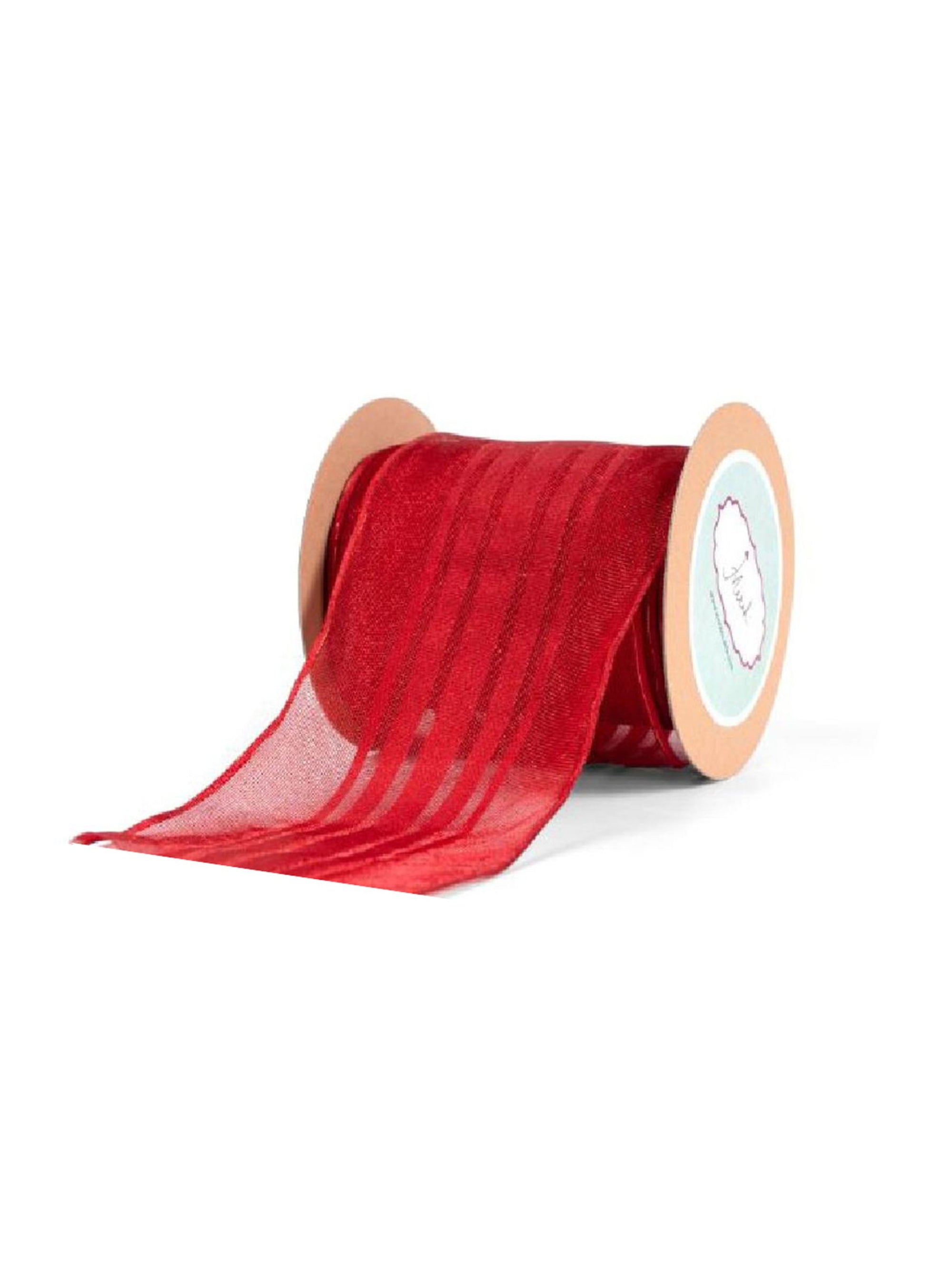 Red Sheer Wired Ribbon