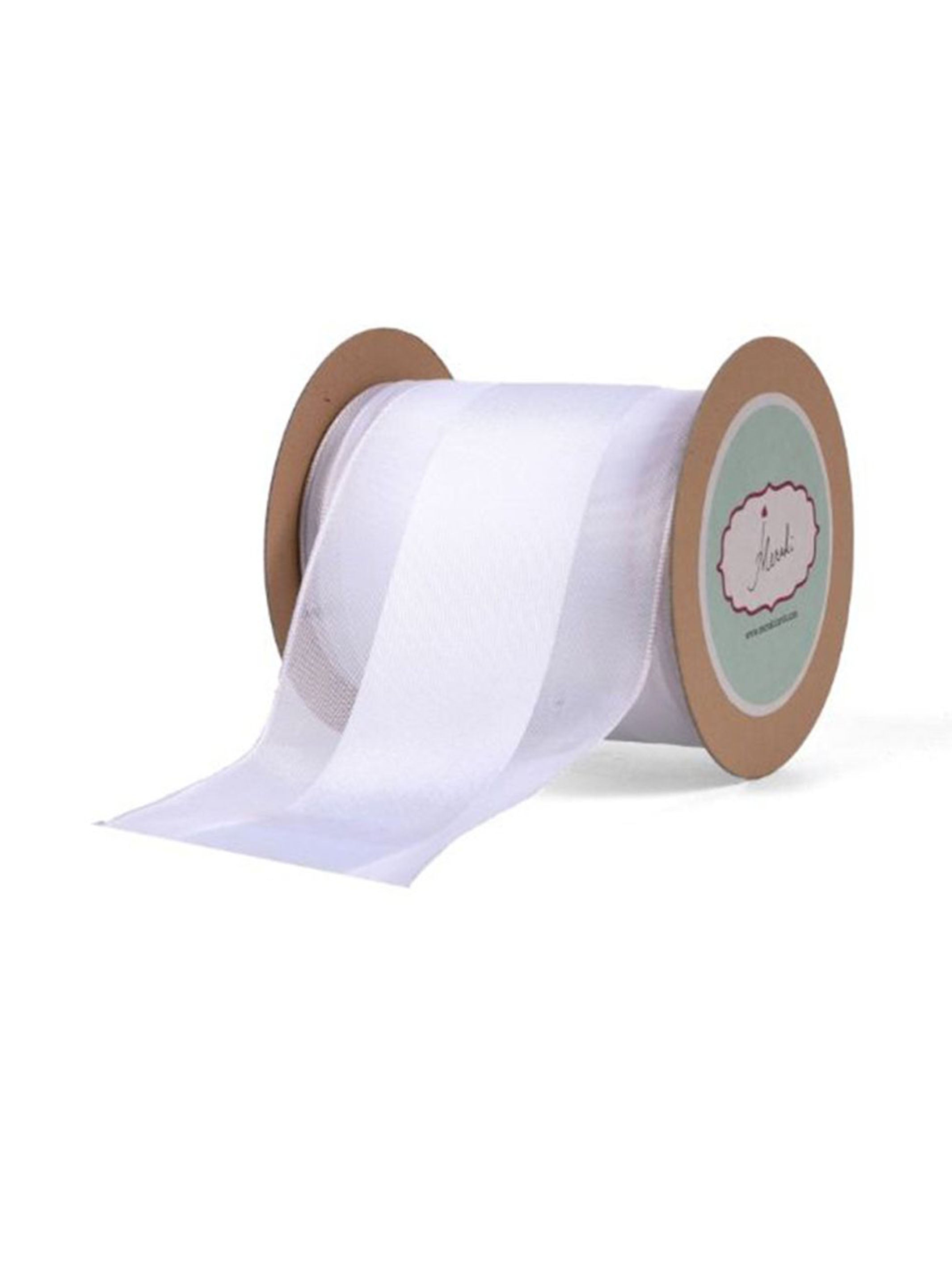 White With Satin Center Ribbon