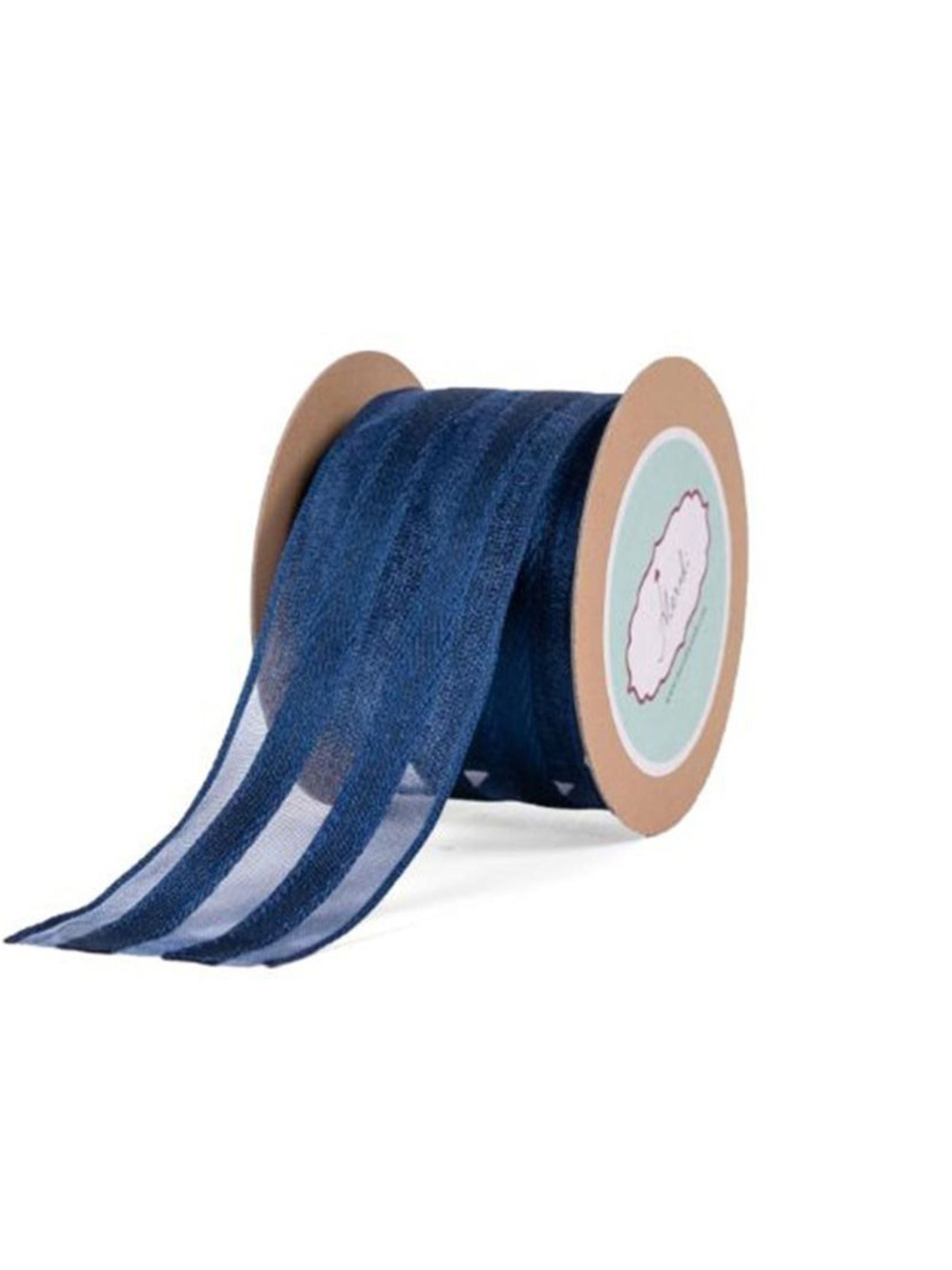 Navy Blue With Satin Stripes Ribbon