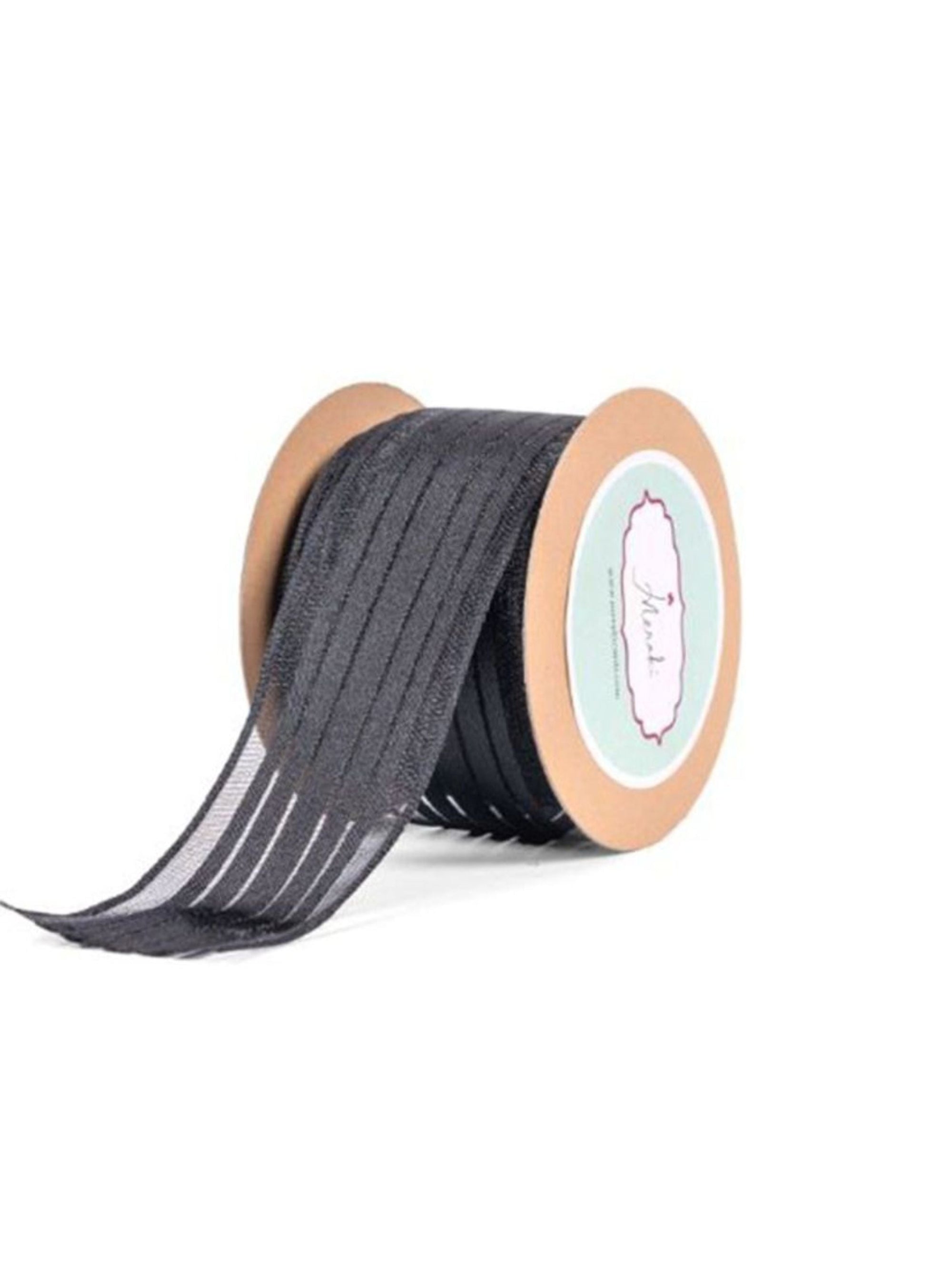 Black With Satin Stripes Ribbon