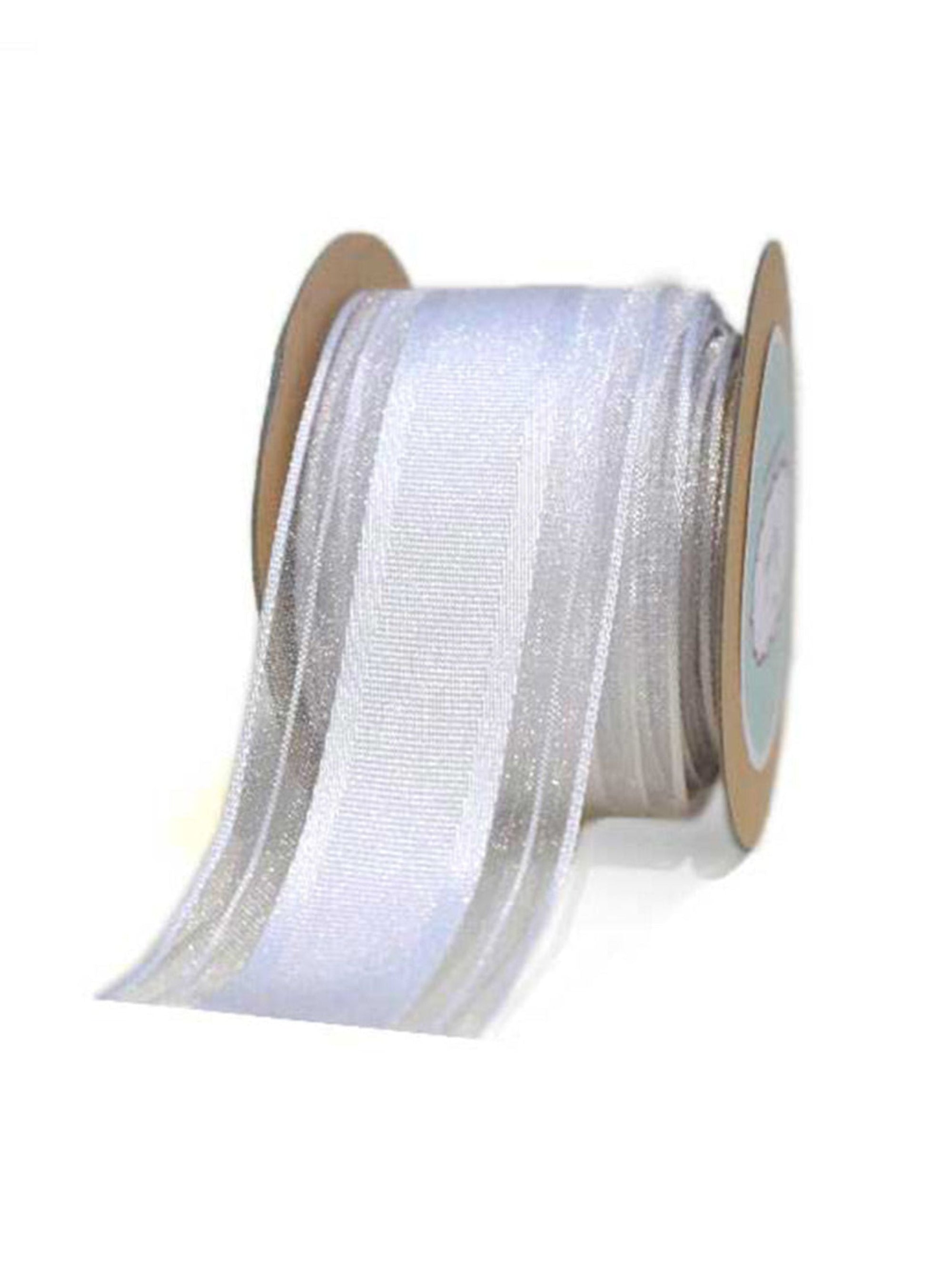 White Sheer With Grosgrain Centre Ribbon