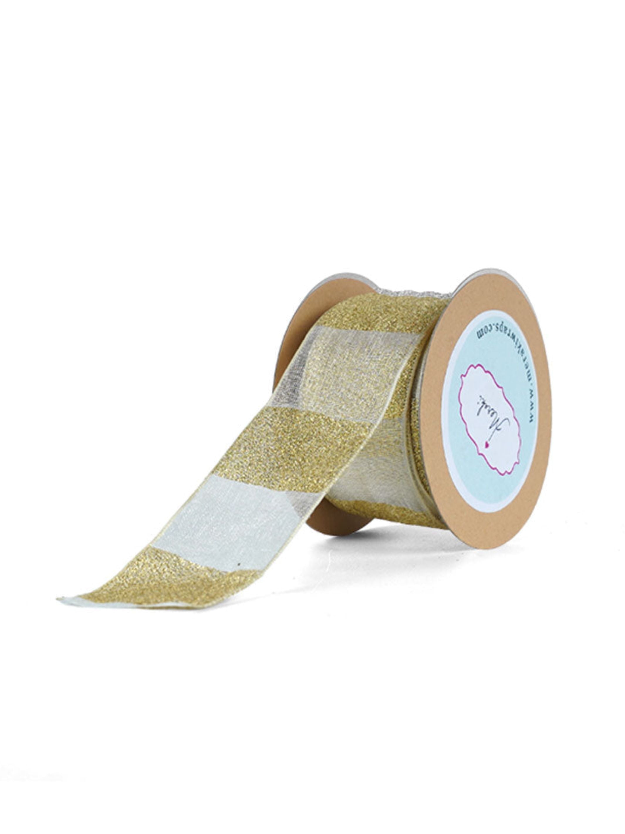 Sheer with gold Stripes Ribbon