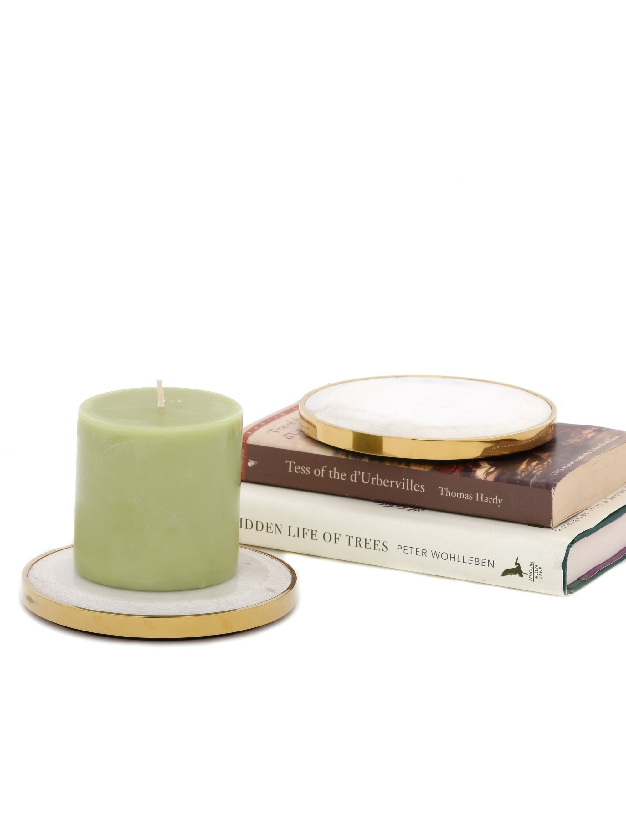 Marble Yang Pillar Candle Plates