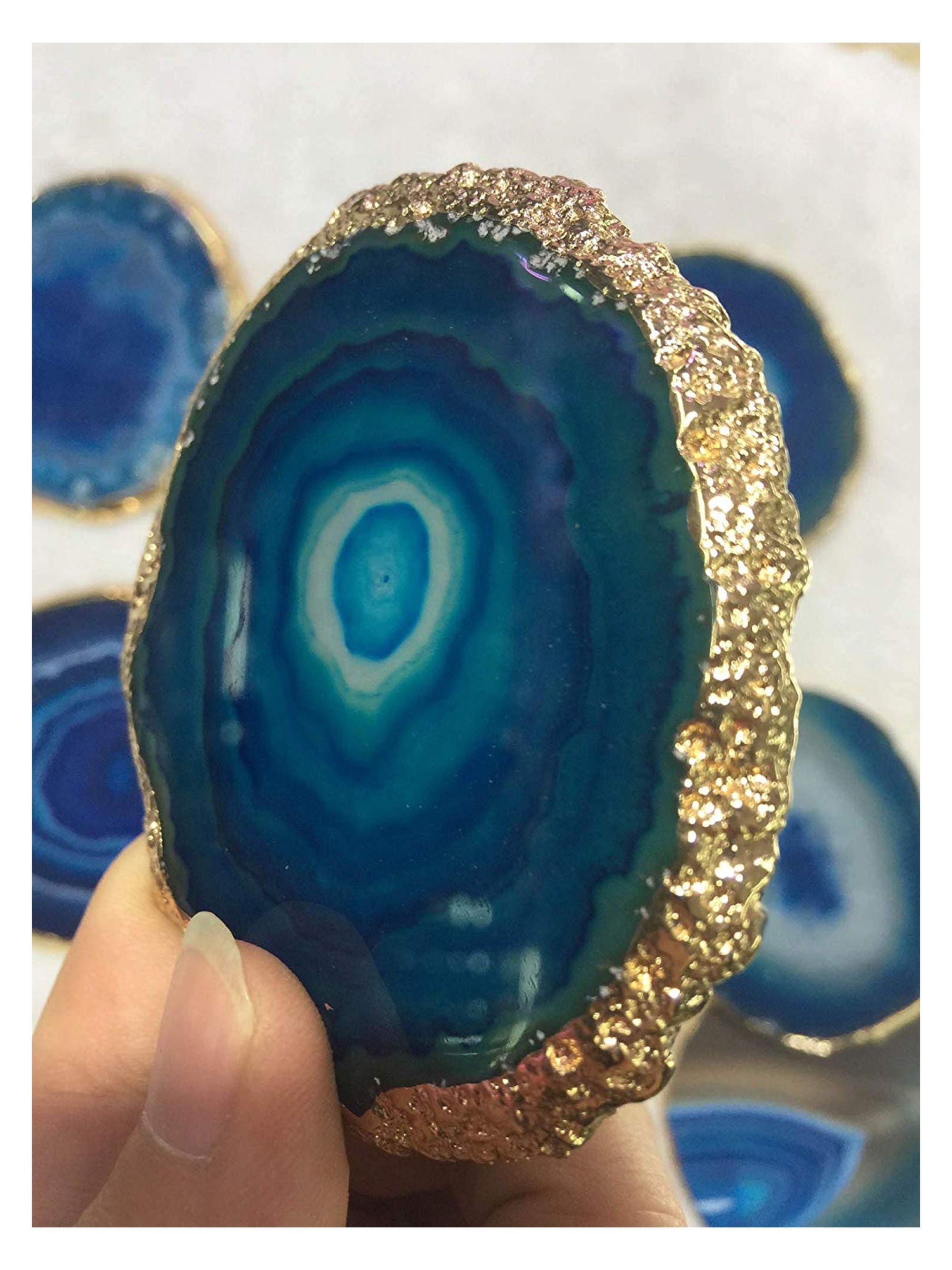Agate Coasters Blue Set of 4