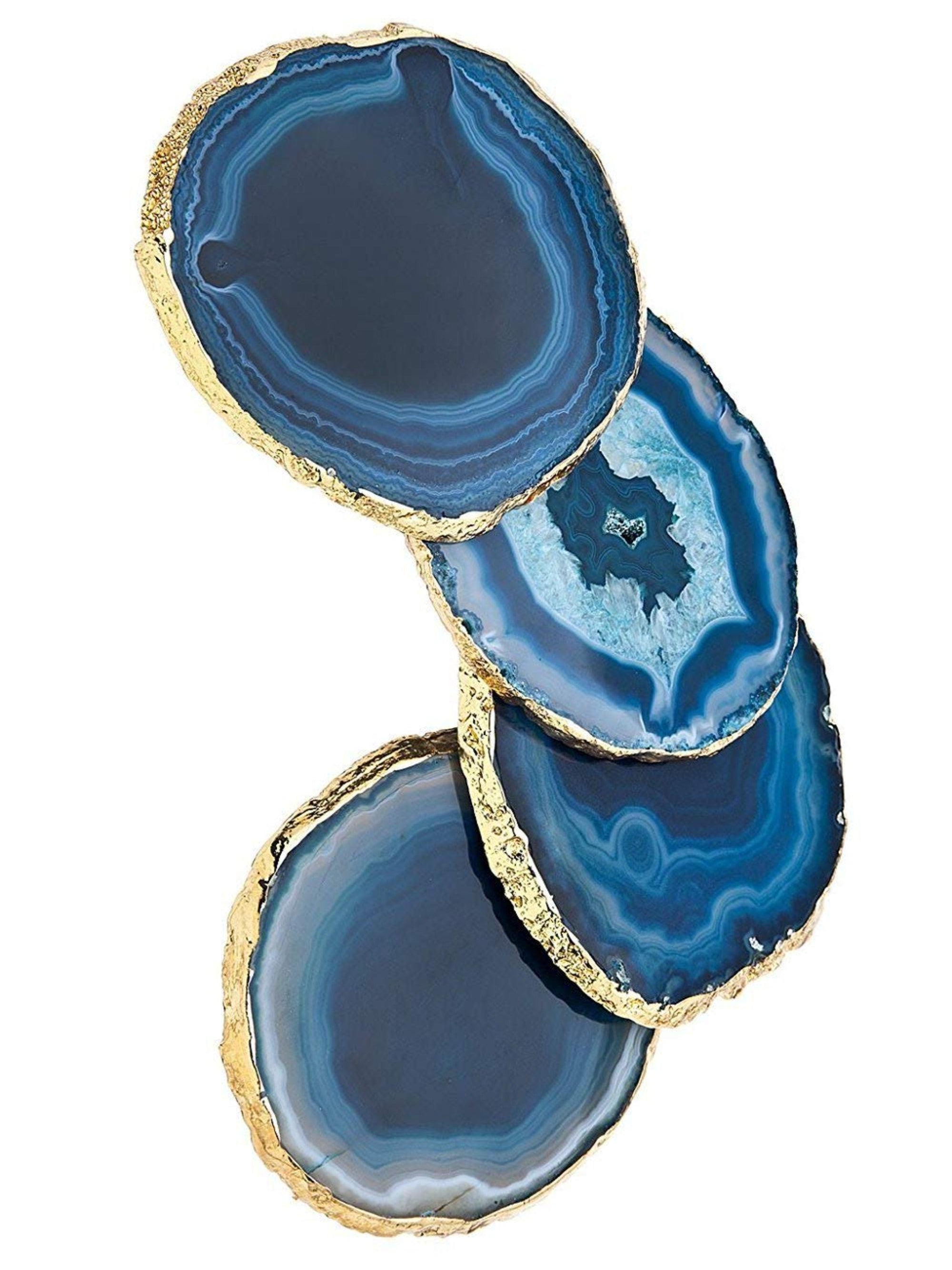 Agate Coasters Blue Set of 4