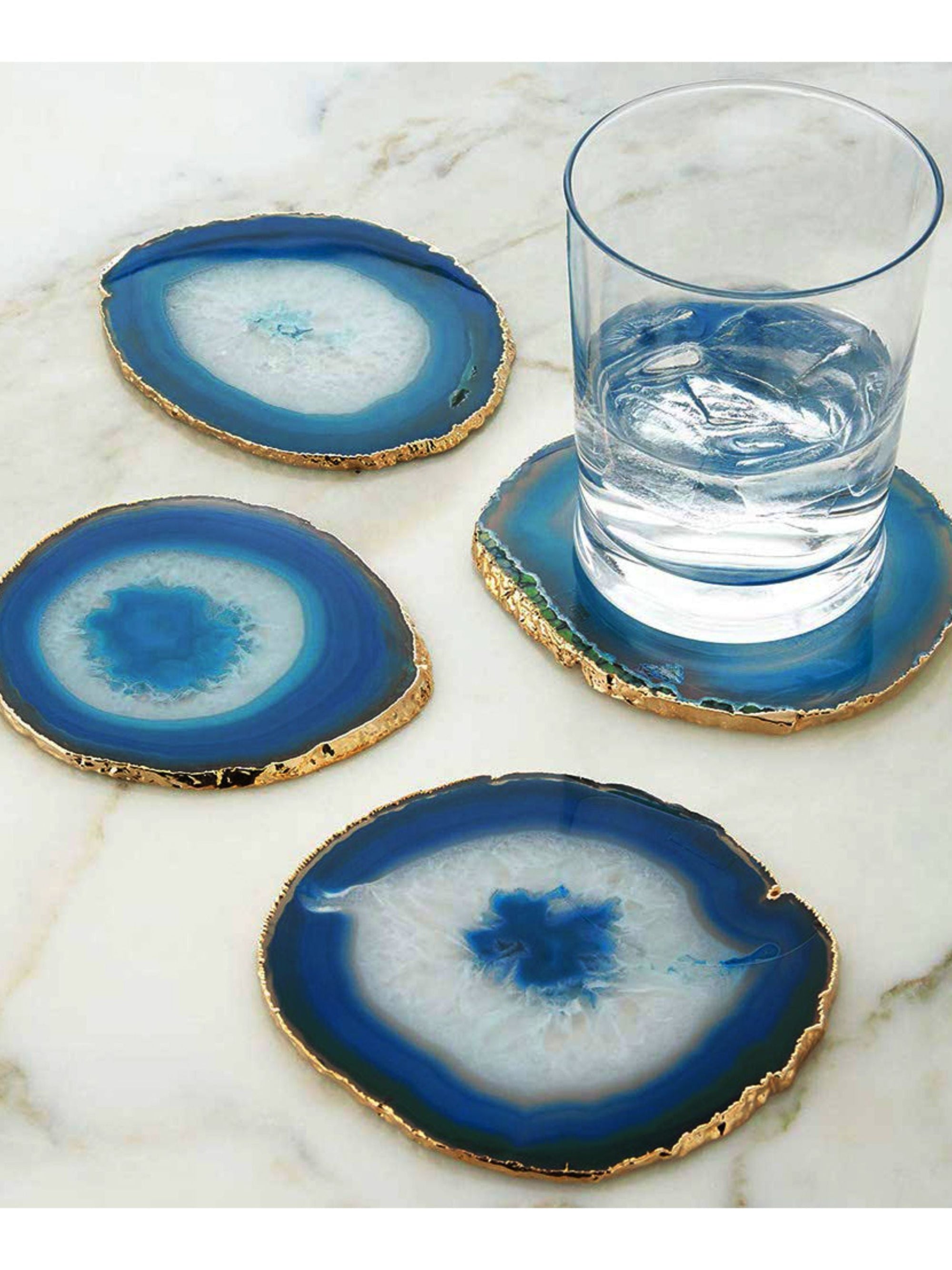 Agate Coasters Blue Set of 4