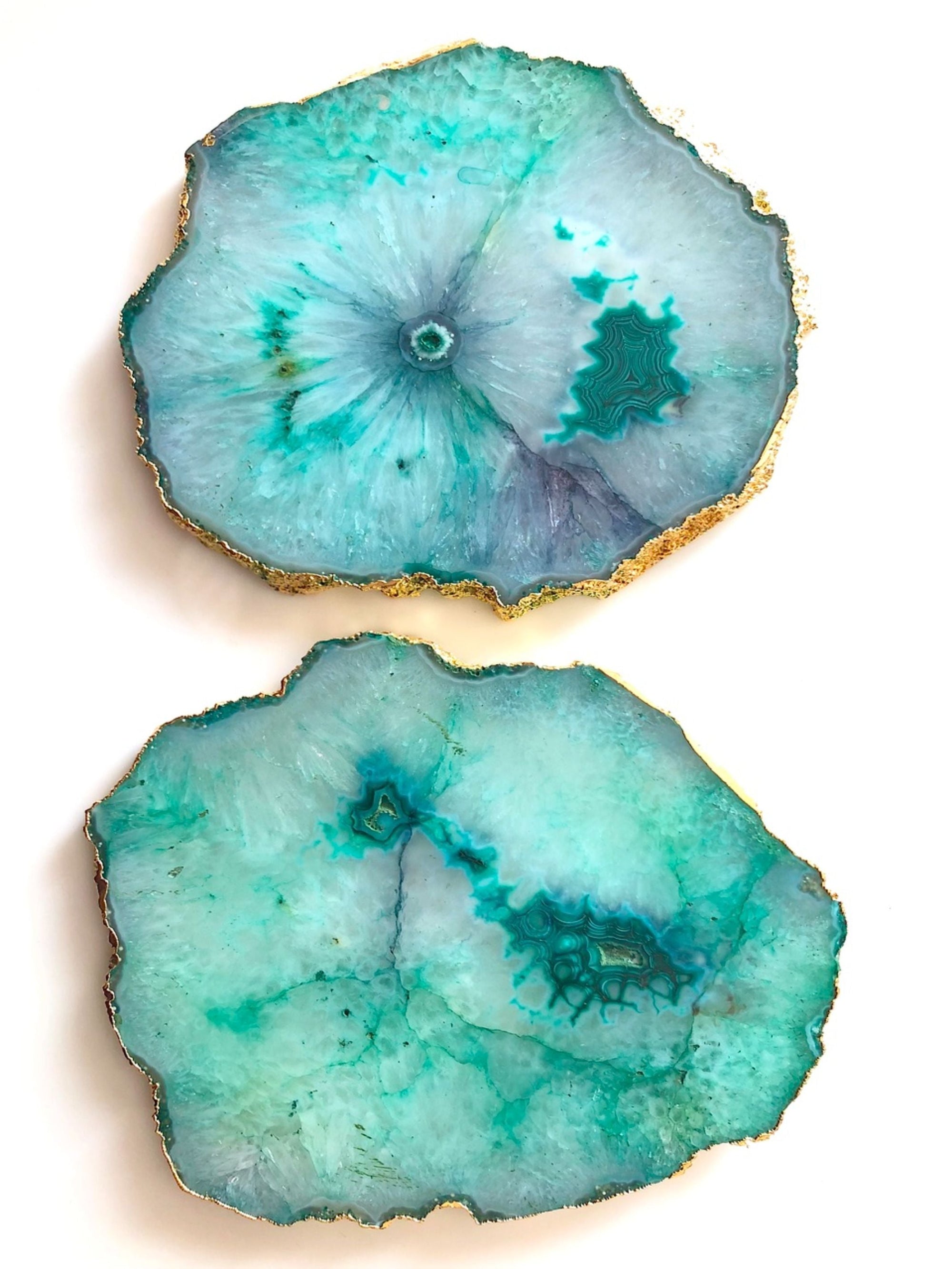 Agate Coasters Green Set of 4