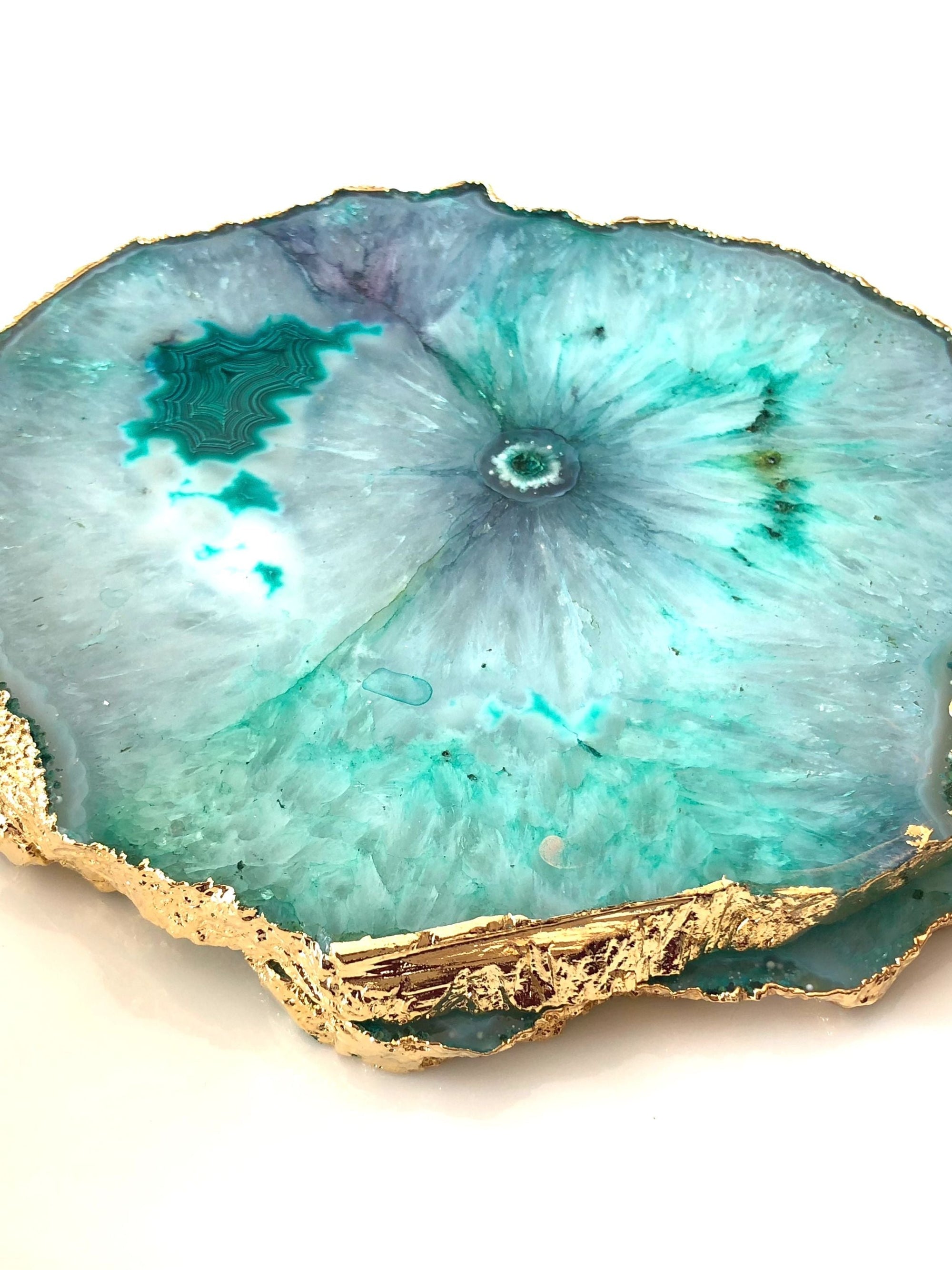 Agate Coasters Green Set of 4