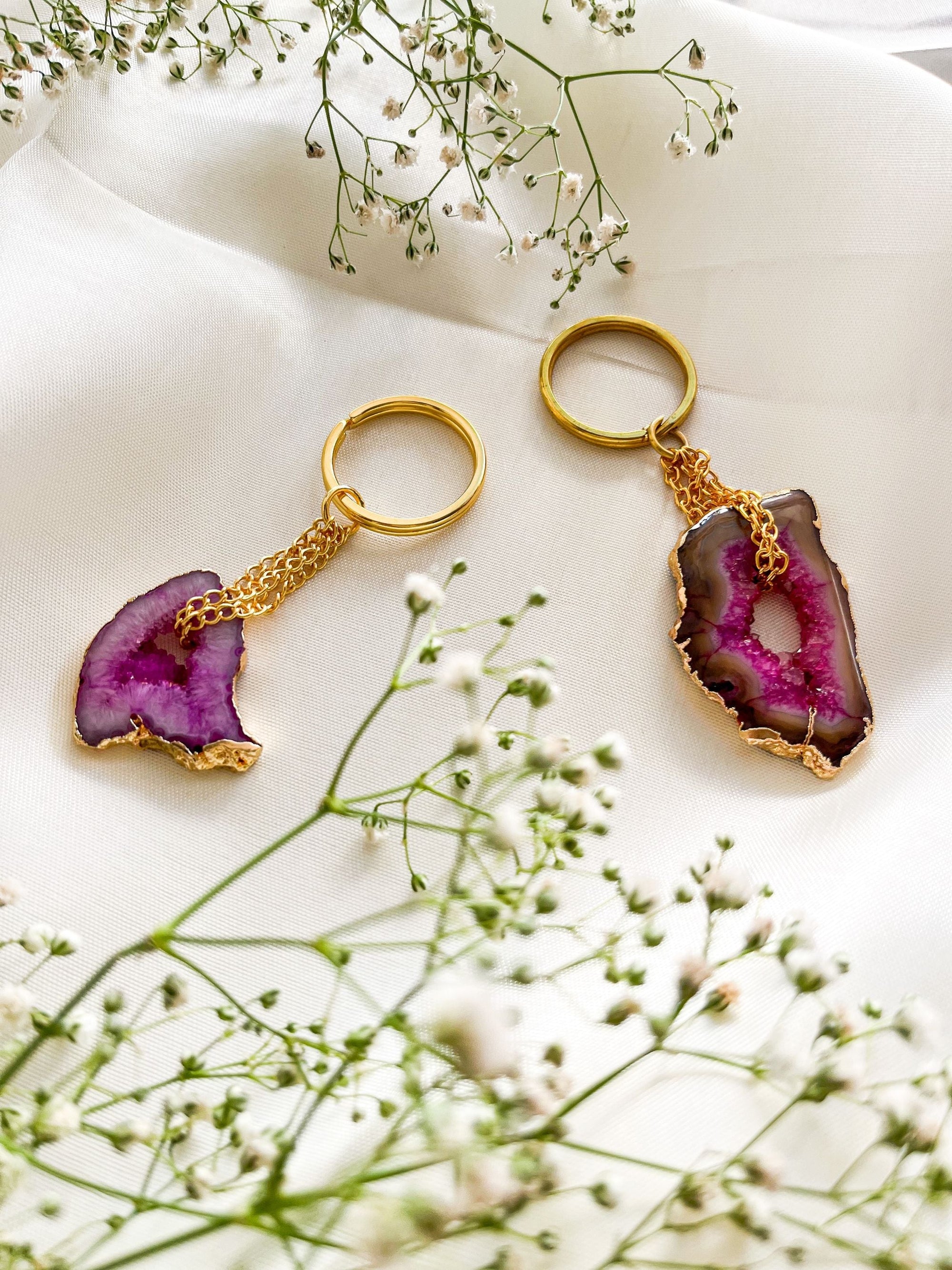 Keychain - Pink Agate