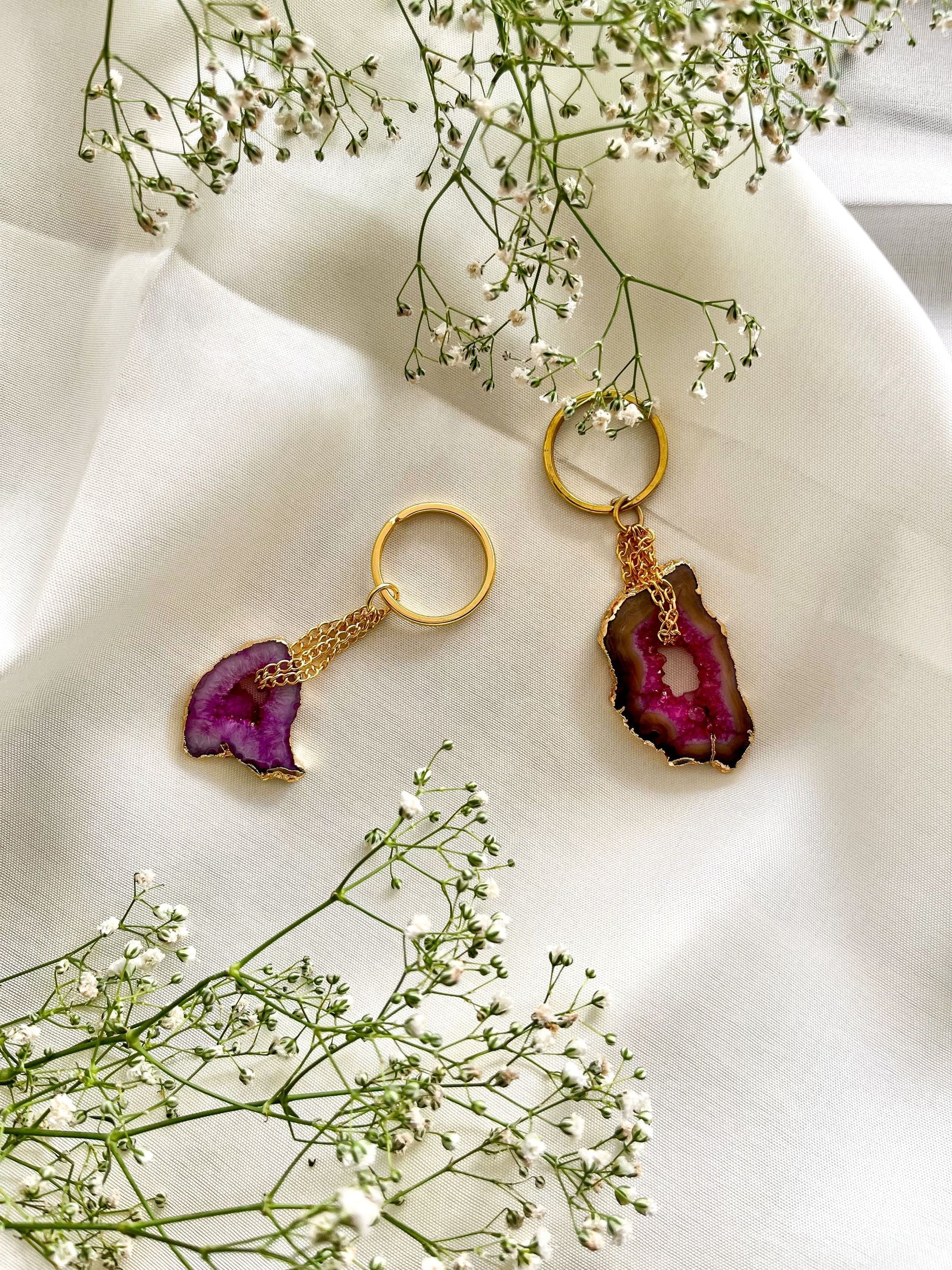Keychain - Pink Agate