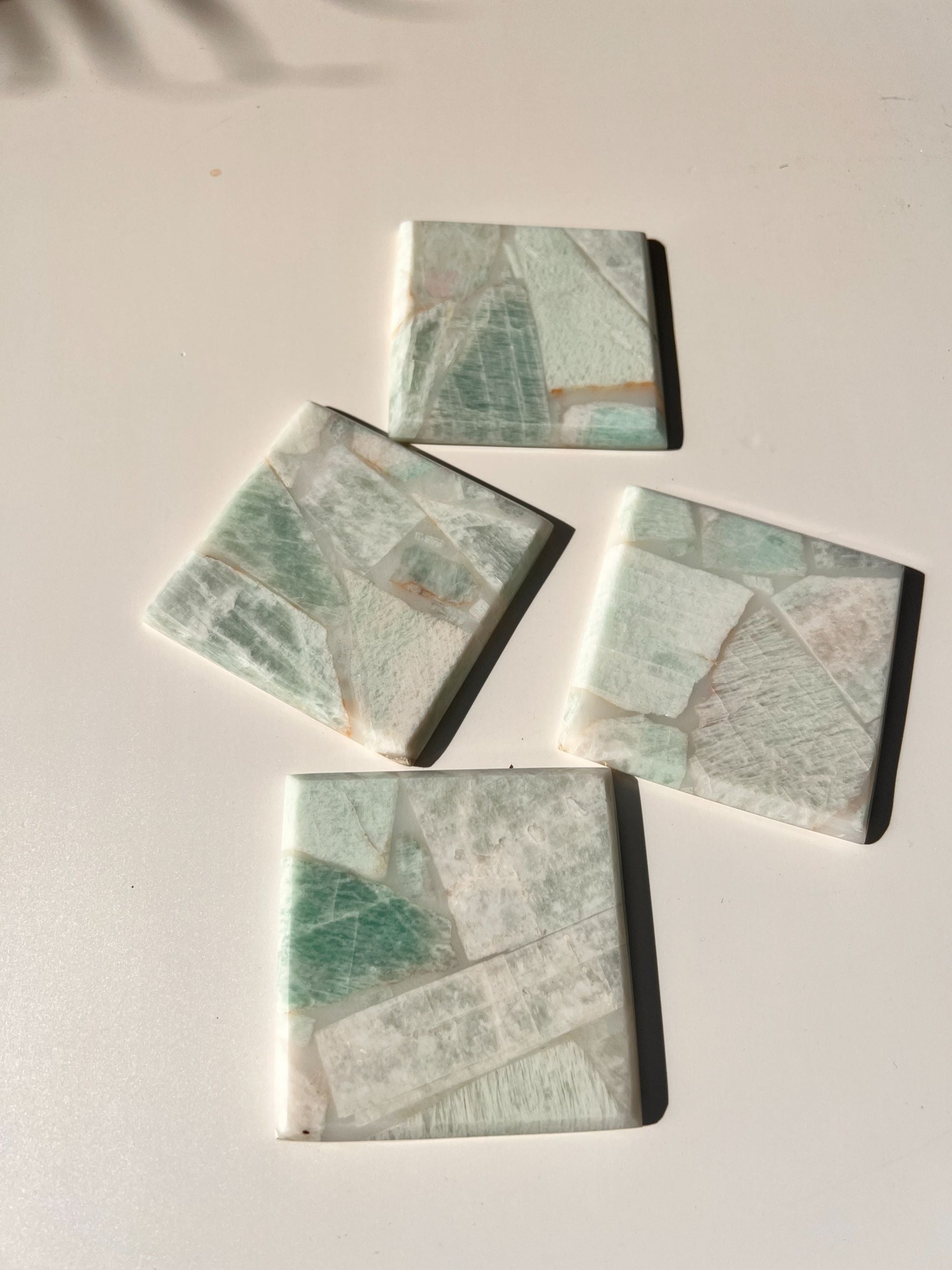 Amazonite Square Coaster Set of 4