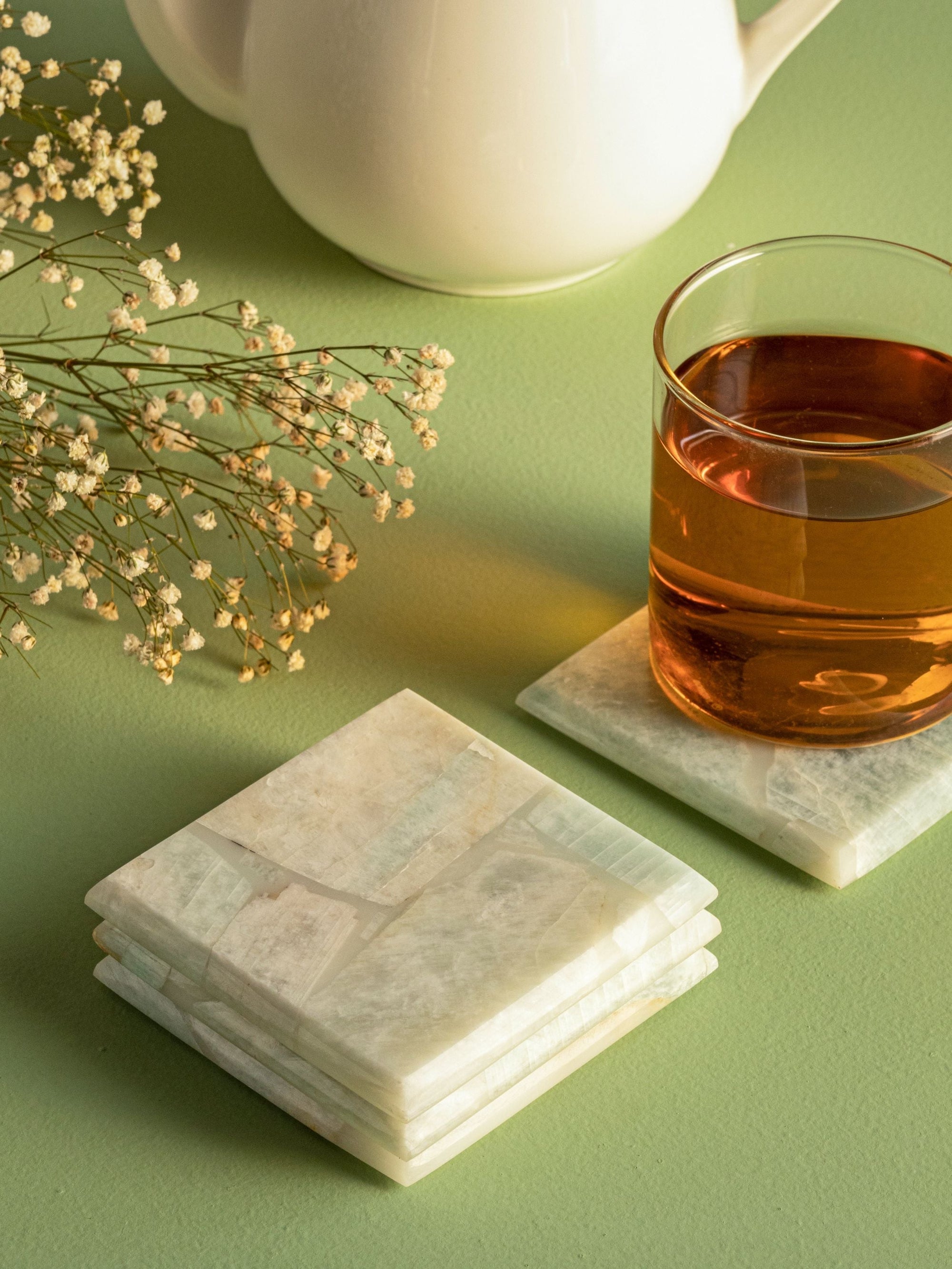 Amazonite Square Coaster Set of 4