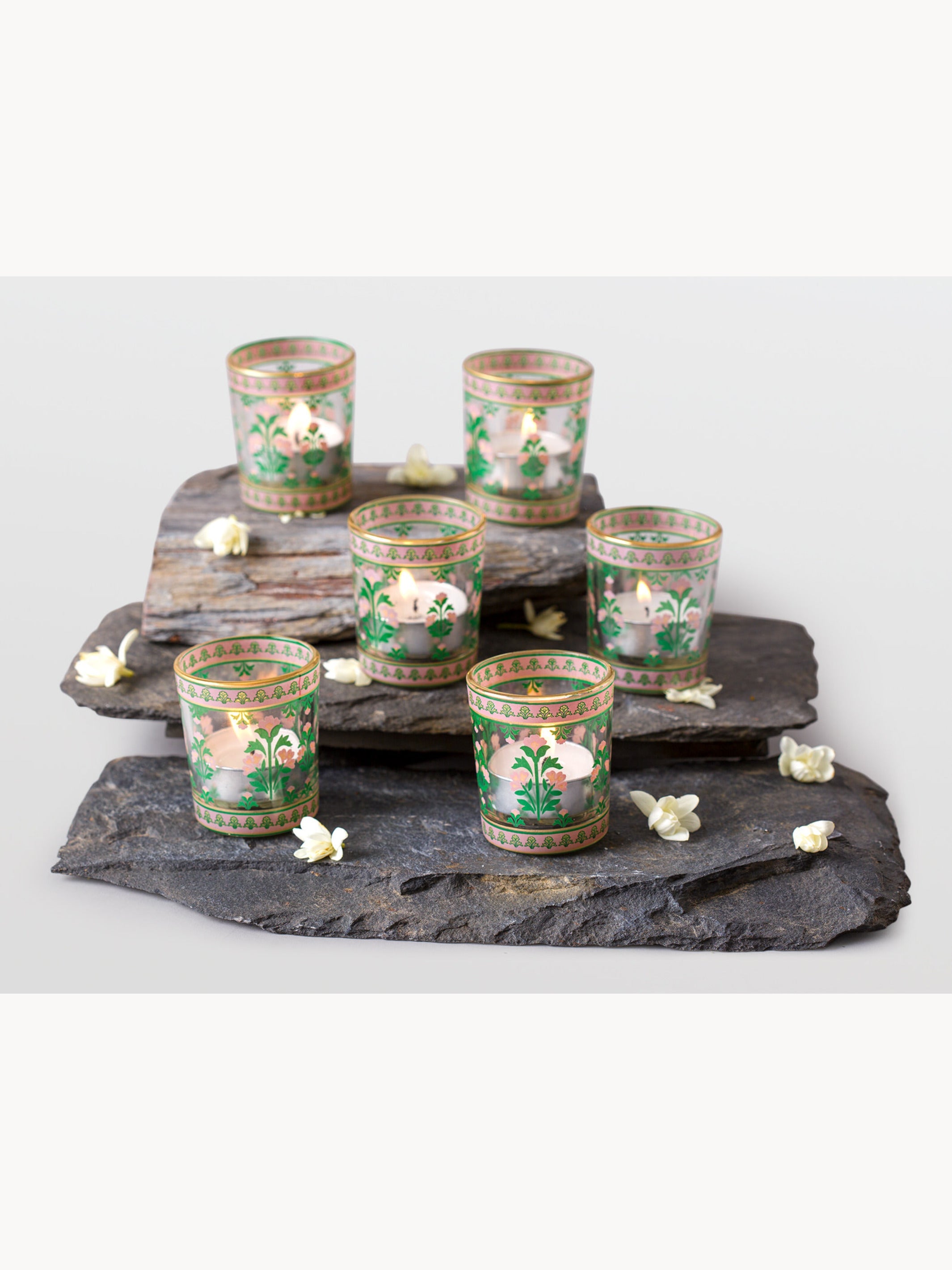 Angoor Bela Forest Glass Votive Set Of 6