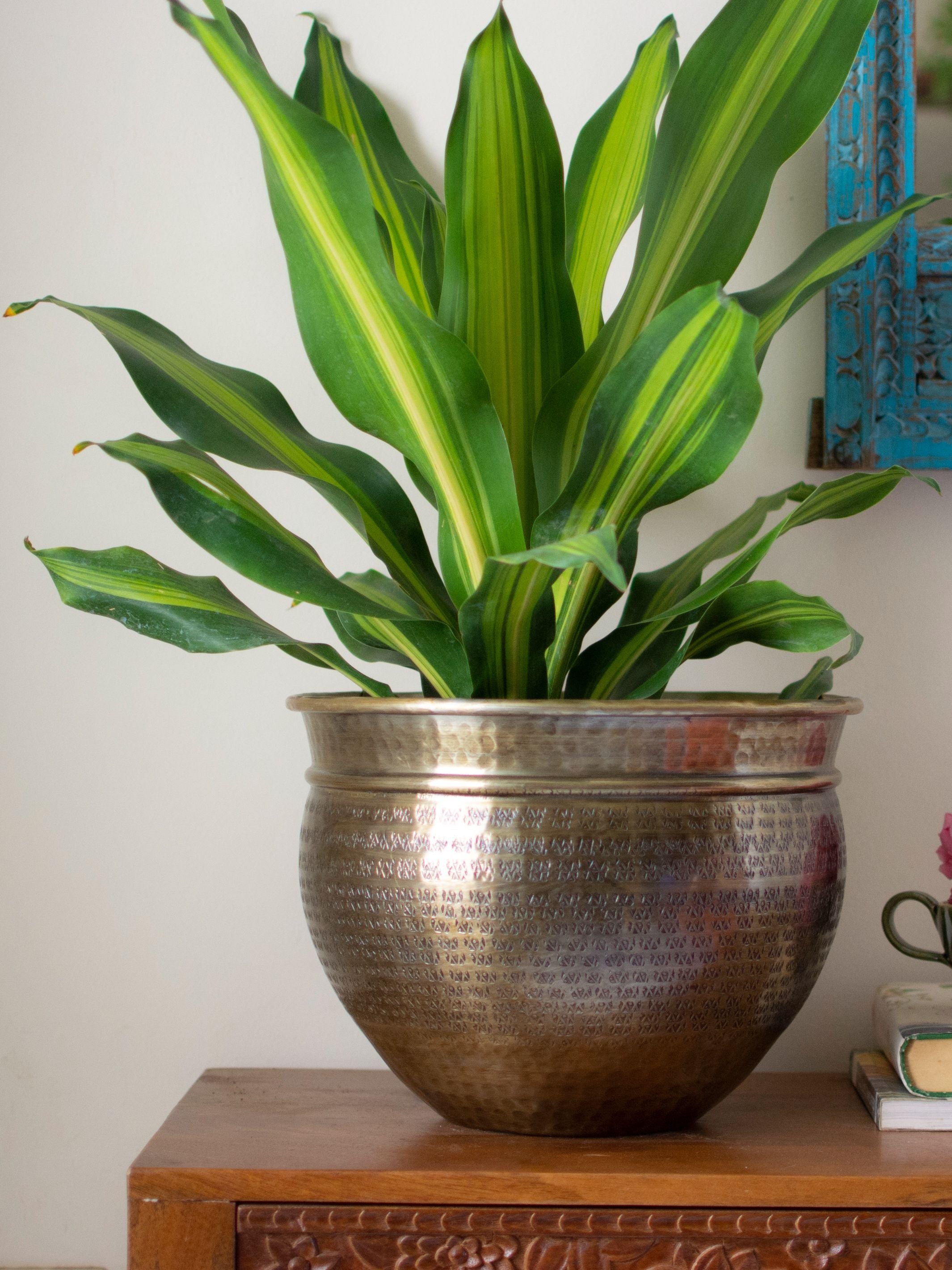 Antique Bronze toned Vintage Handcrafted Floor Planter