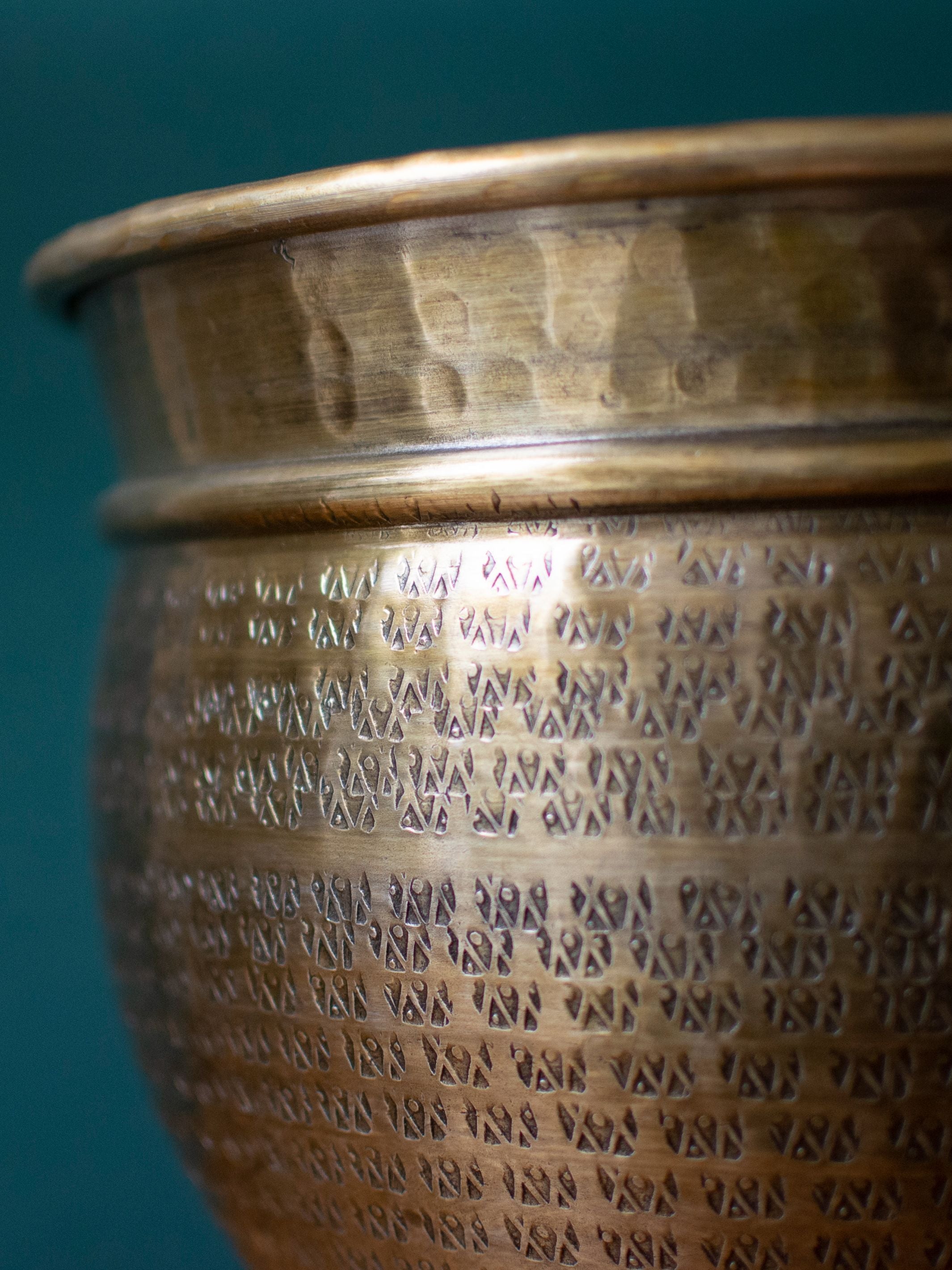 Antique Bronze toned Vintage Handcrafted Floor Planter