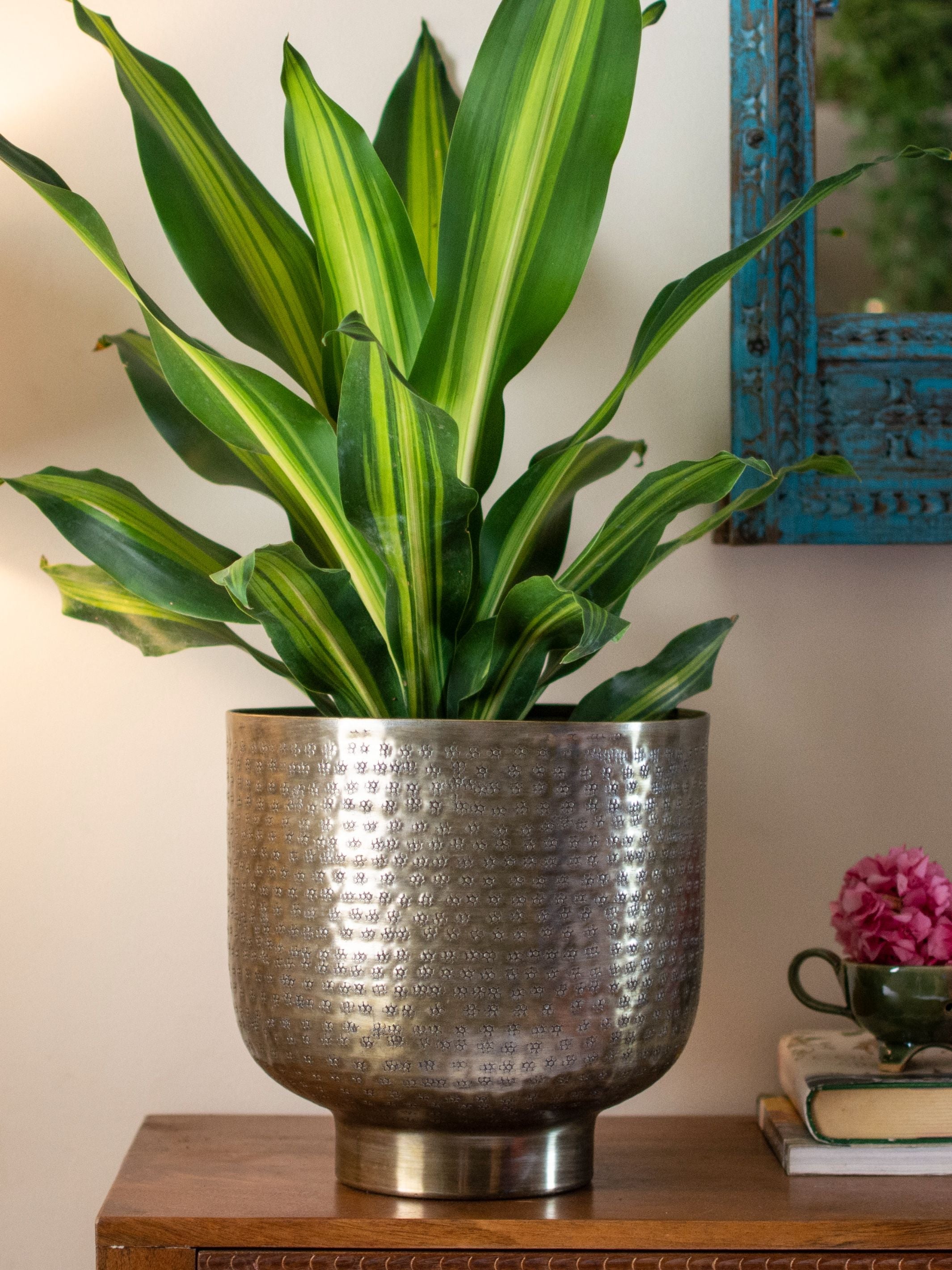 Antique Bronze toned Vintage Handcrafted Planter Large