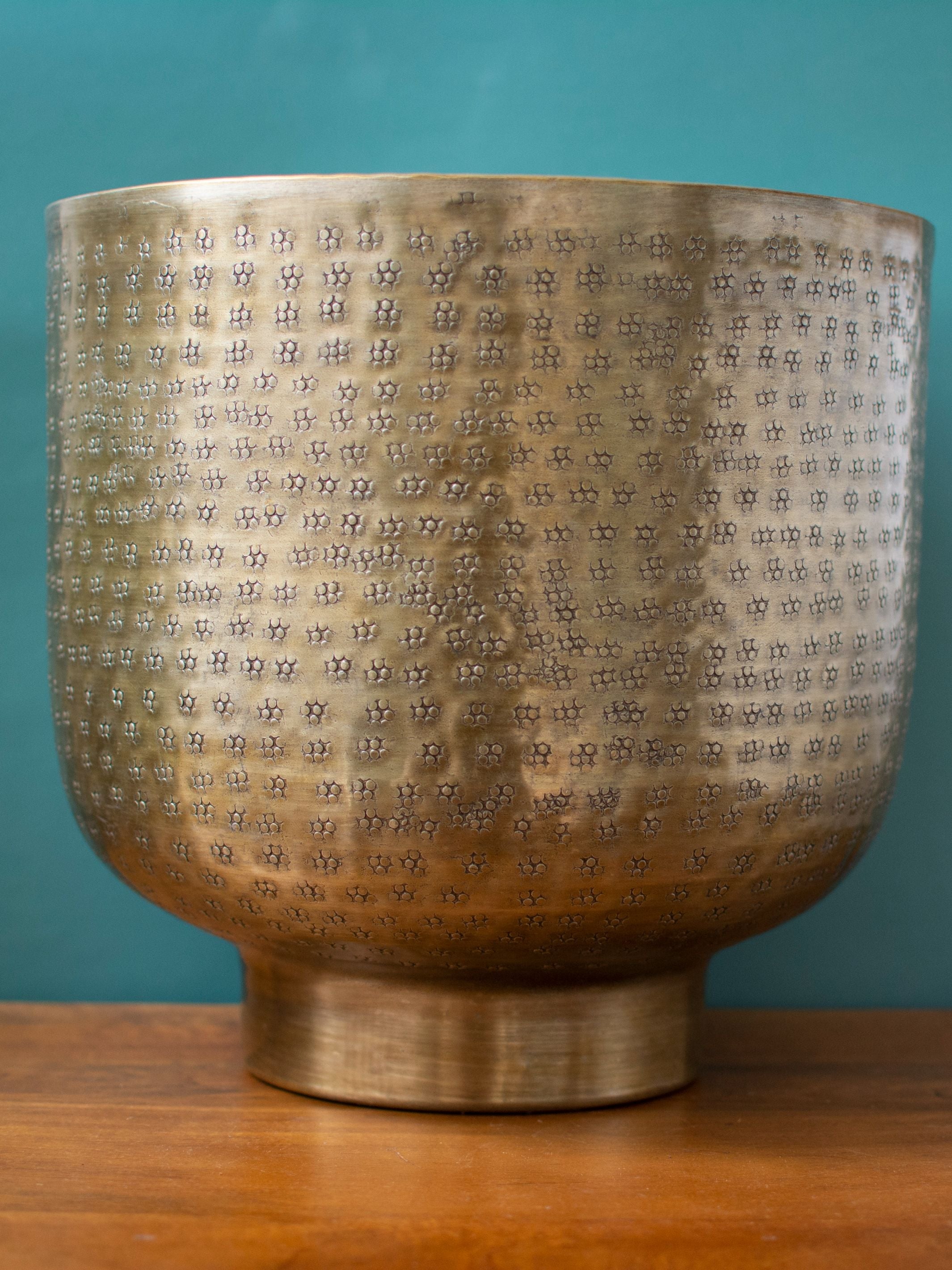 Antique Bronze toned Vintage Handcrafted Planter Large