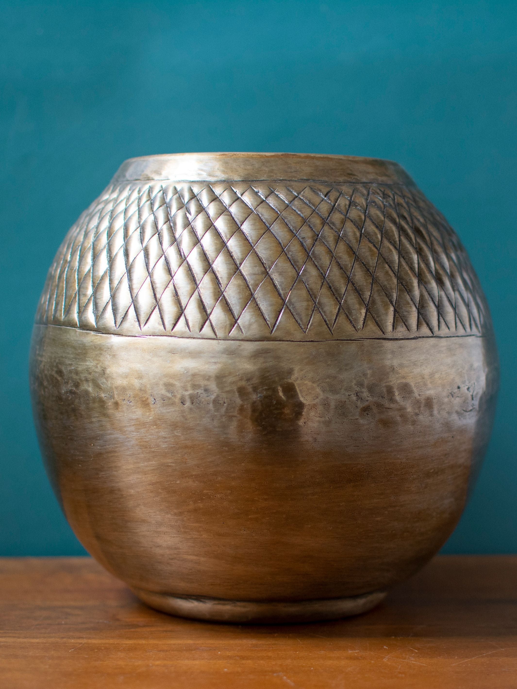 Antique Bronze toned Vintage Handcrafted Vase Planter