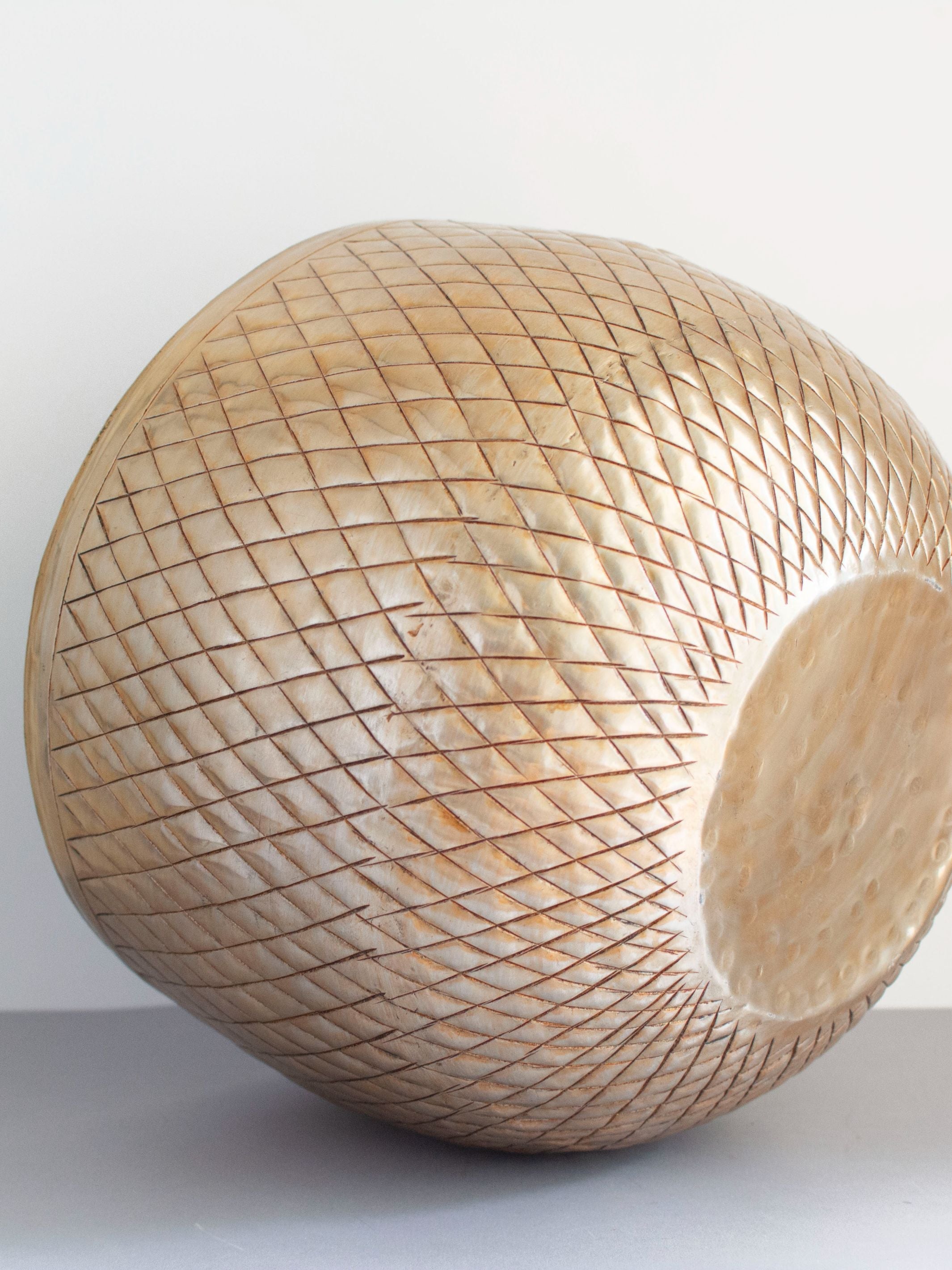 Antique Silver toned Vintage Handcrafted Planter Large