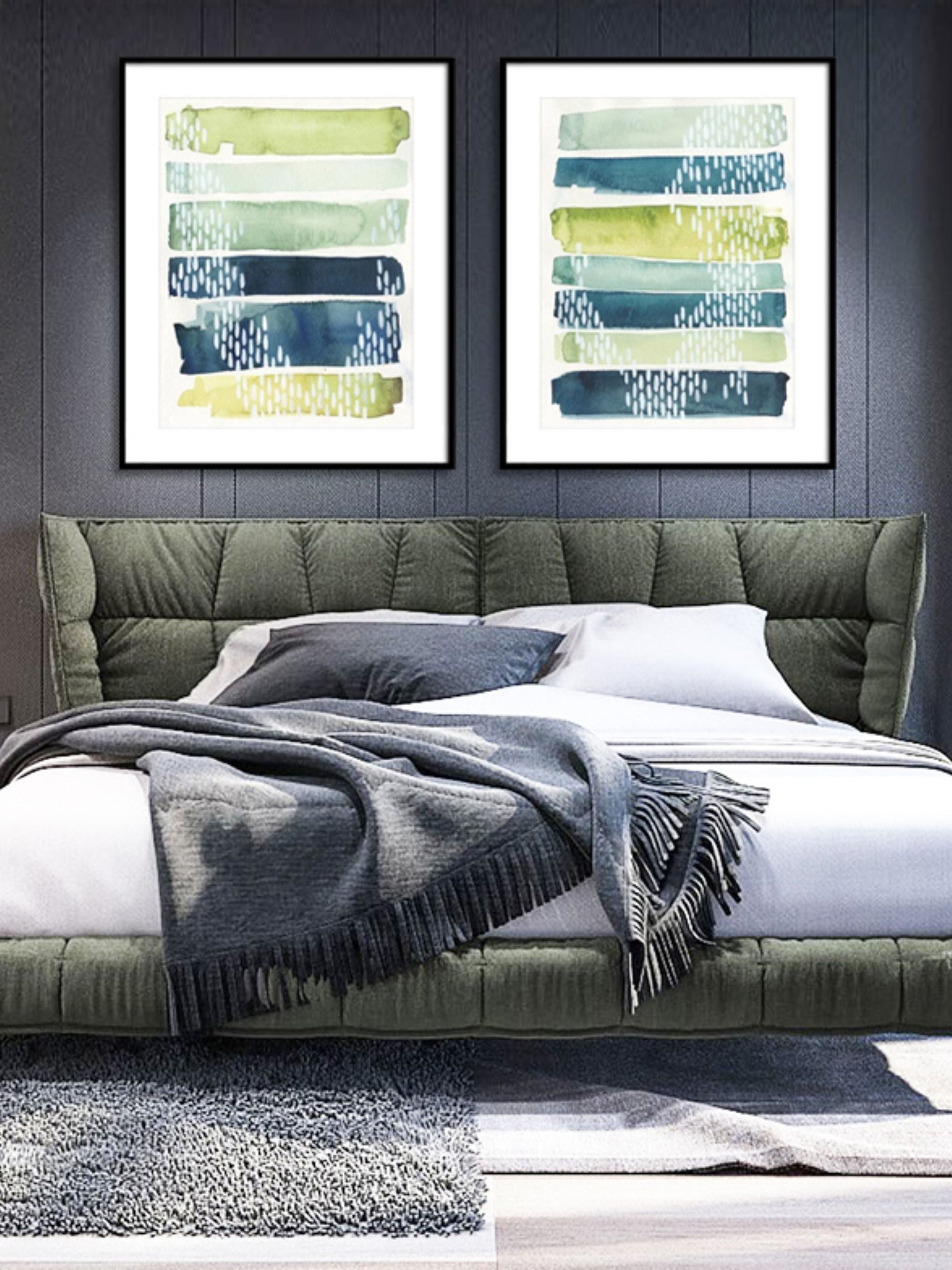 Wall Prints - Aqua Streak I
