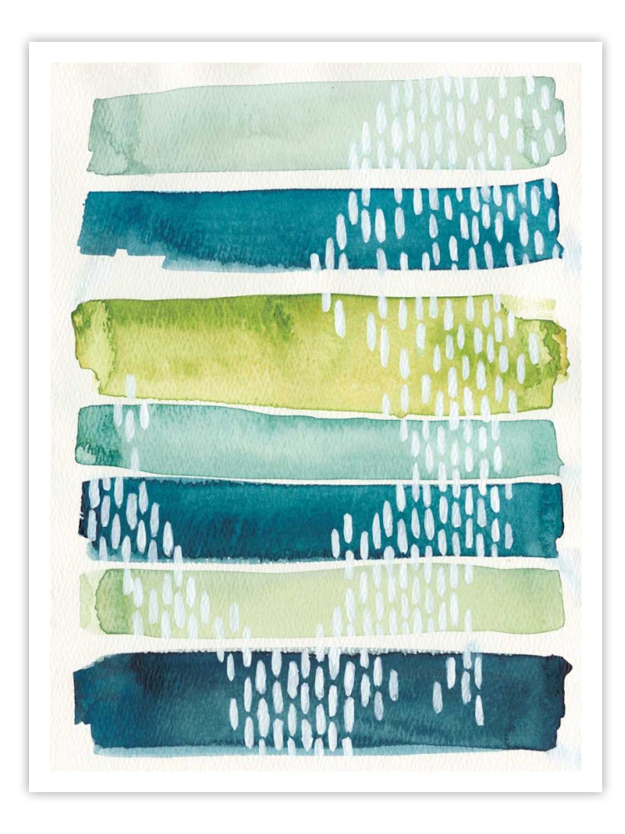 Wall Prints - Aqua Streak I