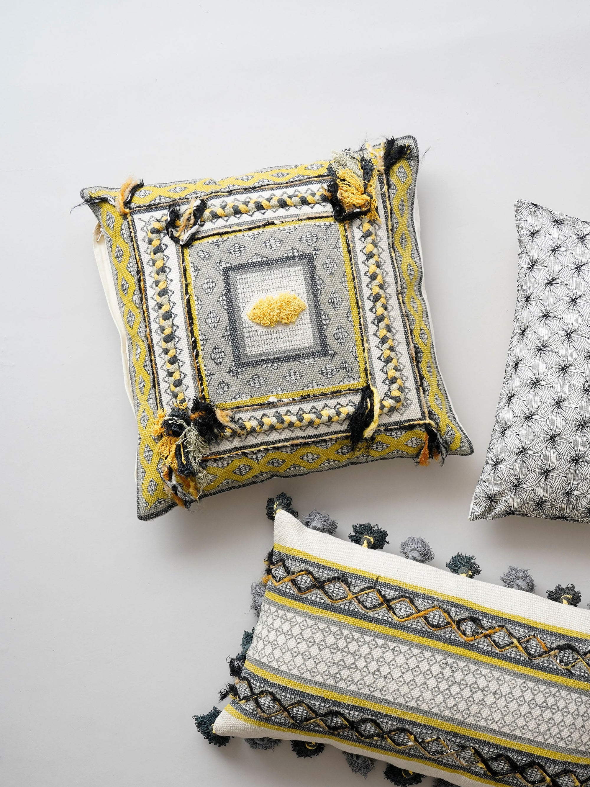Cushion Cover - Argyle Block Print woven