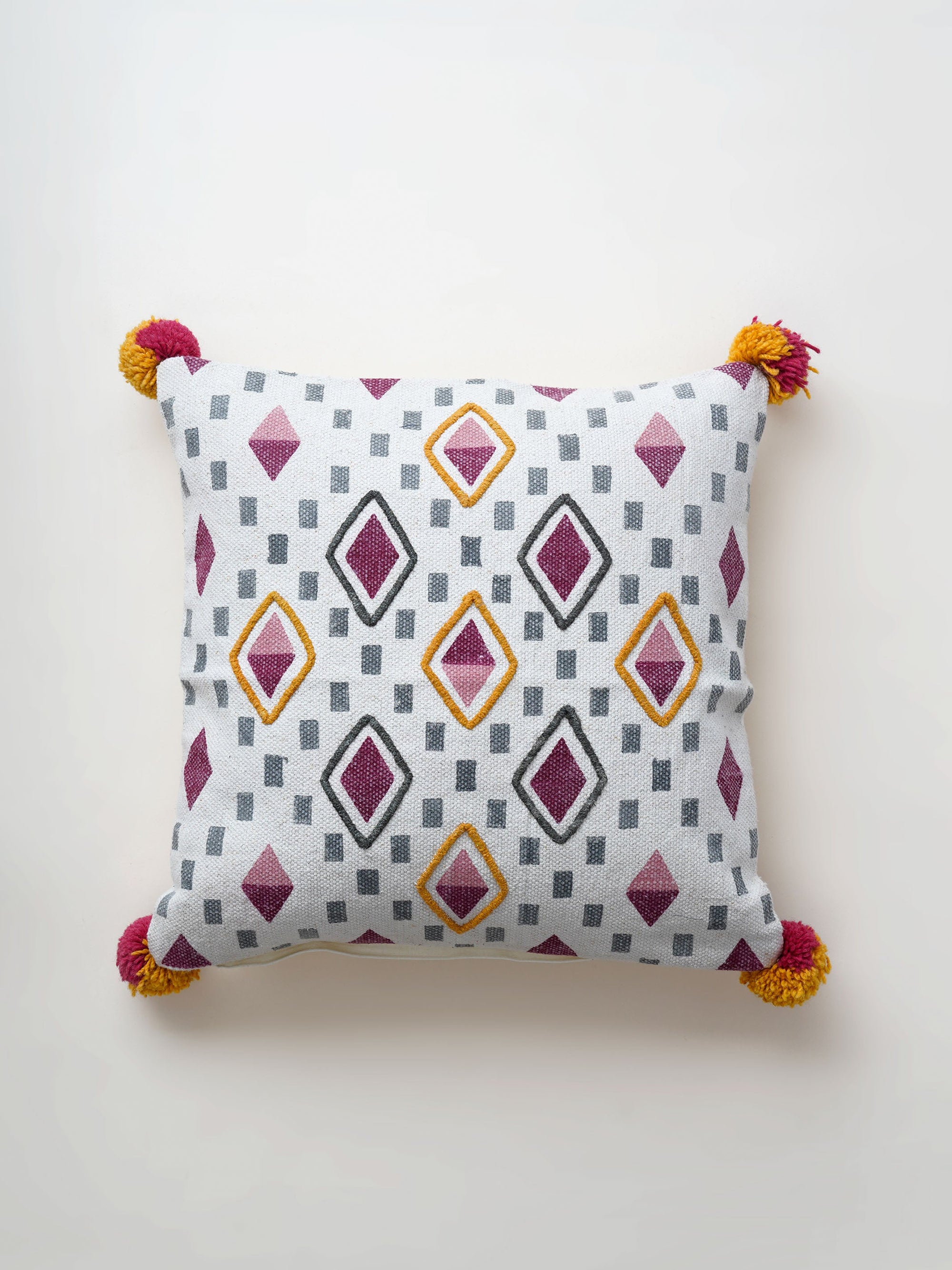 Cushion Cover - Argyle Hand Block Print Woven