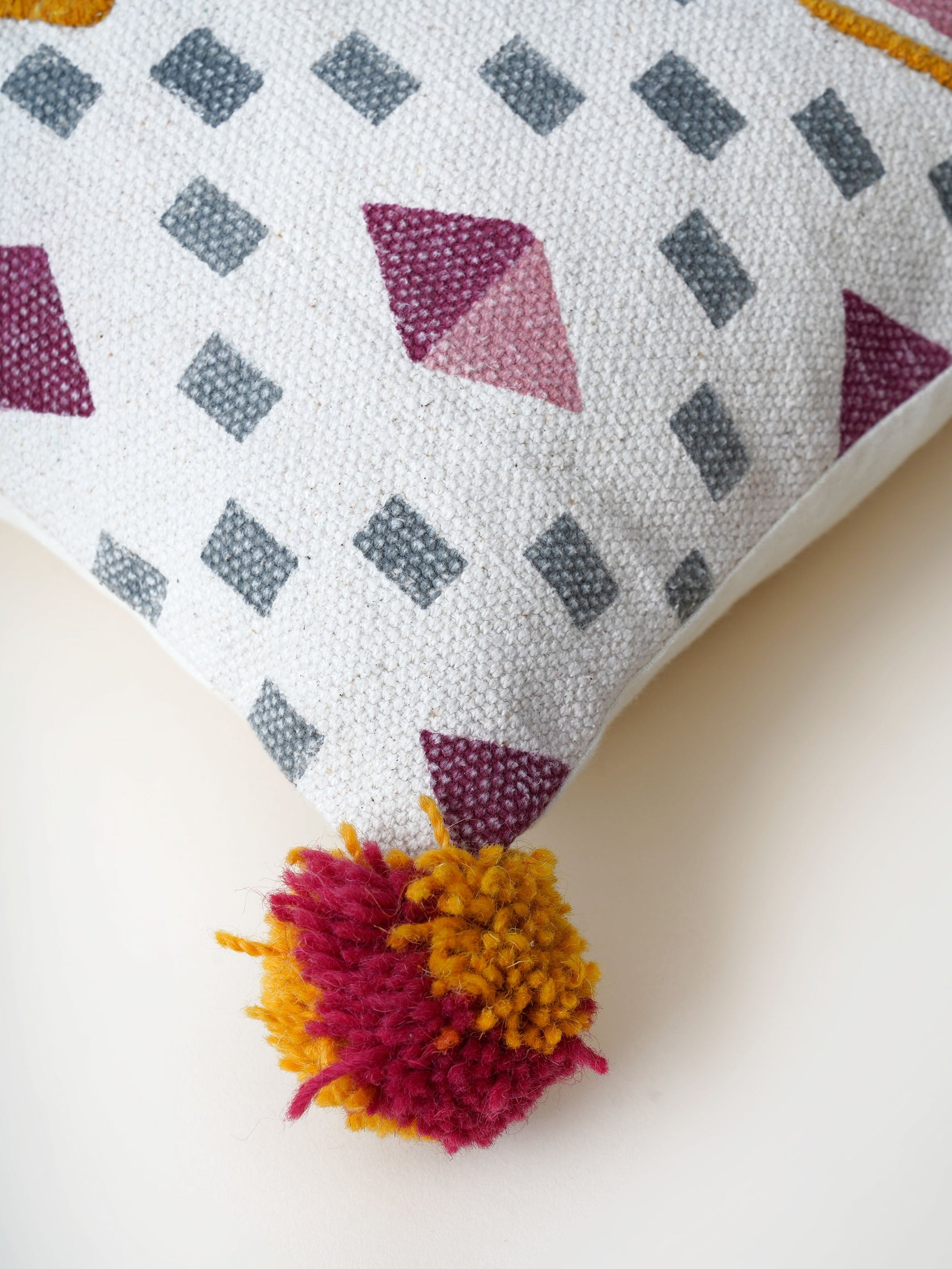 Cushion Cover - Argyle Hand Block Print Woven