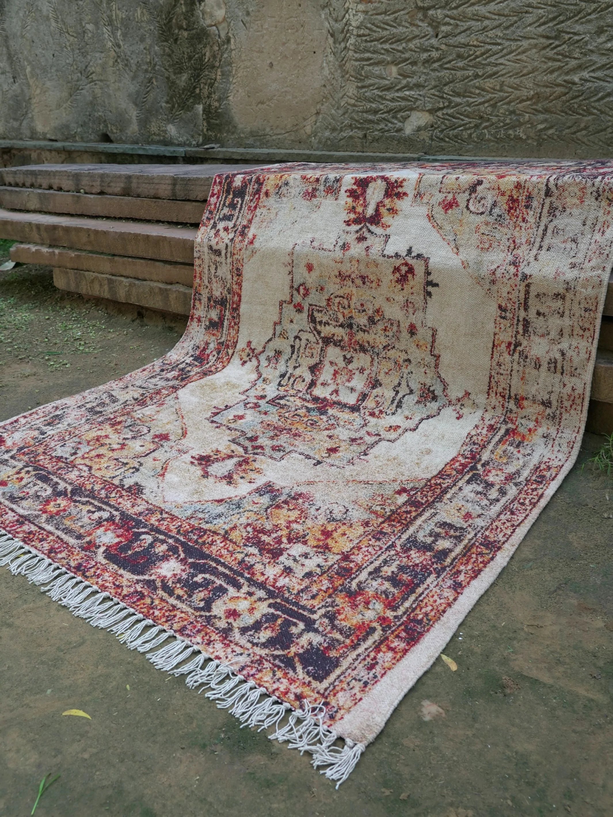 Aztec Printed Cotton Rug