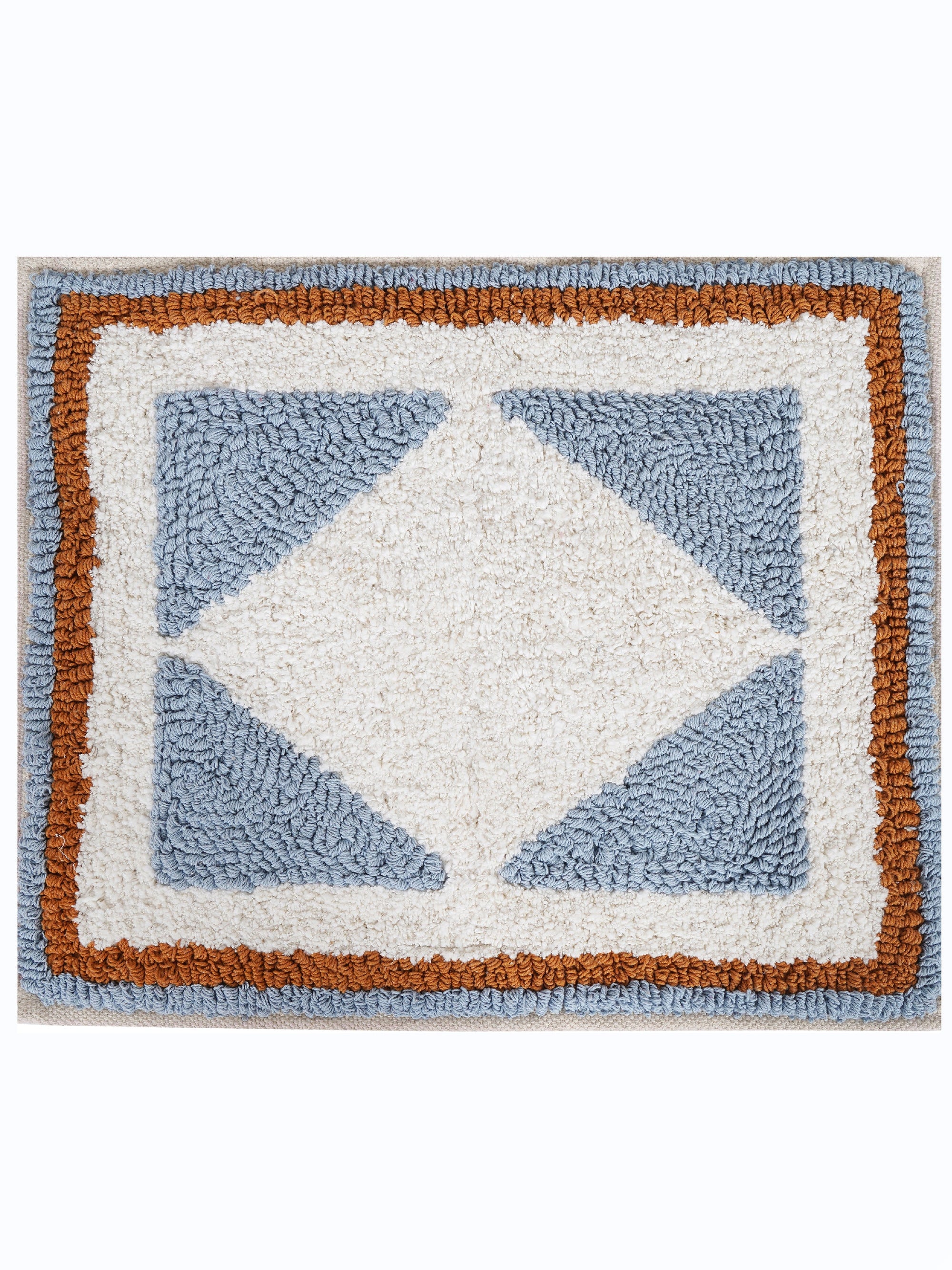 Azure Embroidered Bath Rug