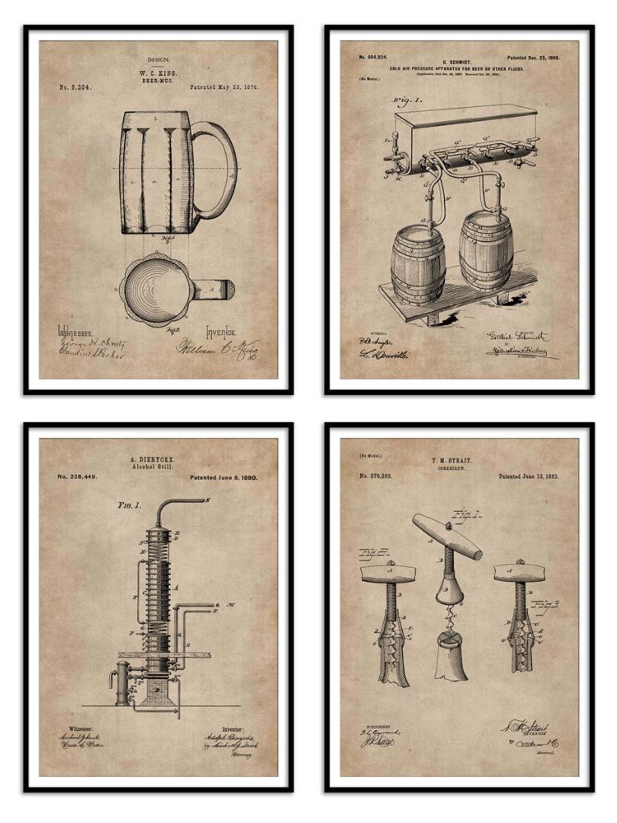 Wall Prints - Bar Series - Bar Essentials Set of 4