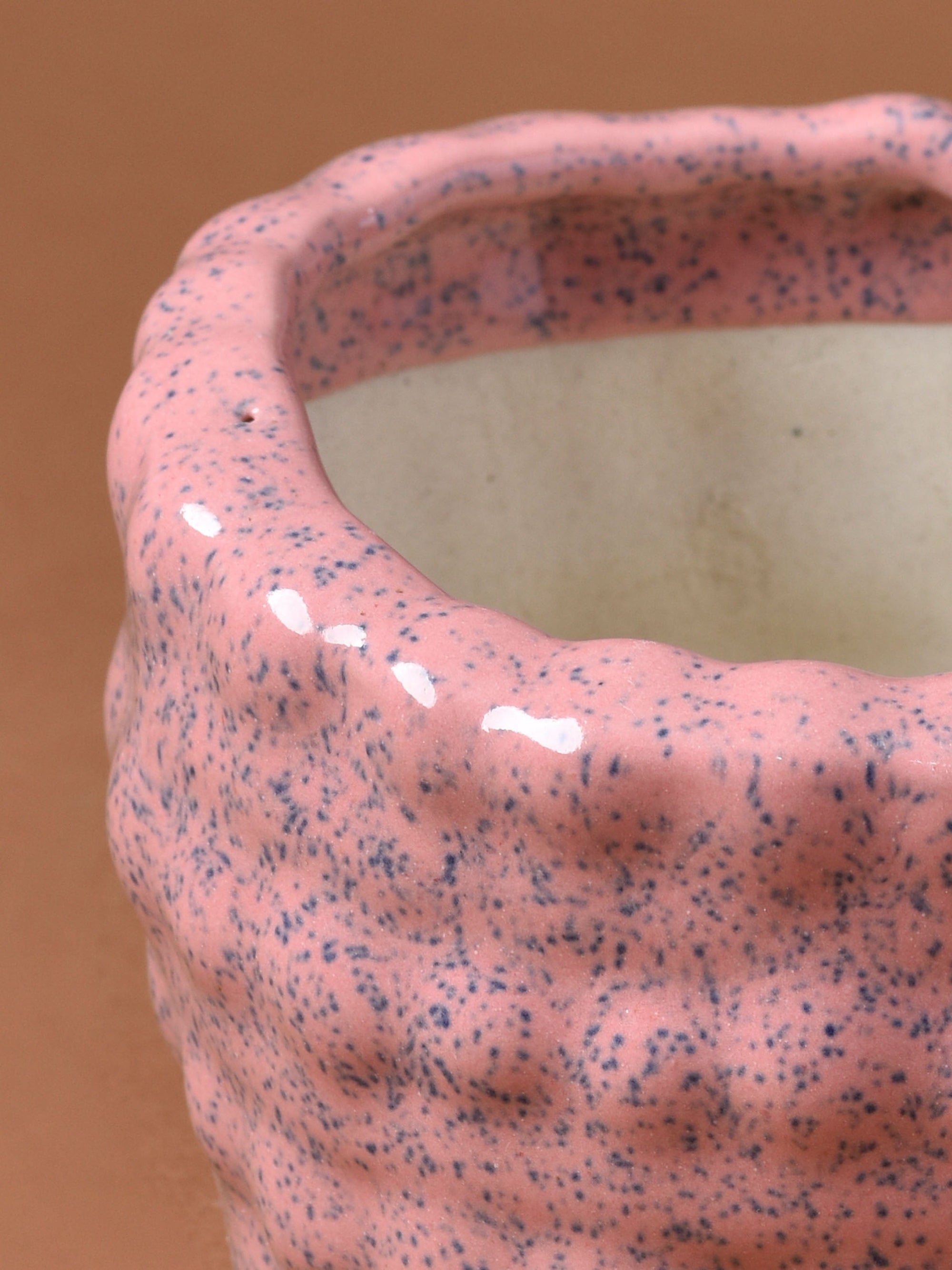 Beaded Angled Ceramic Planter
