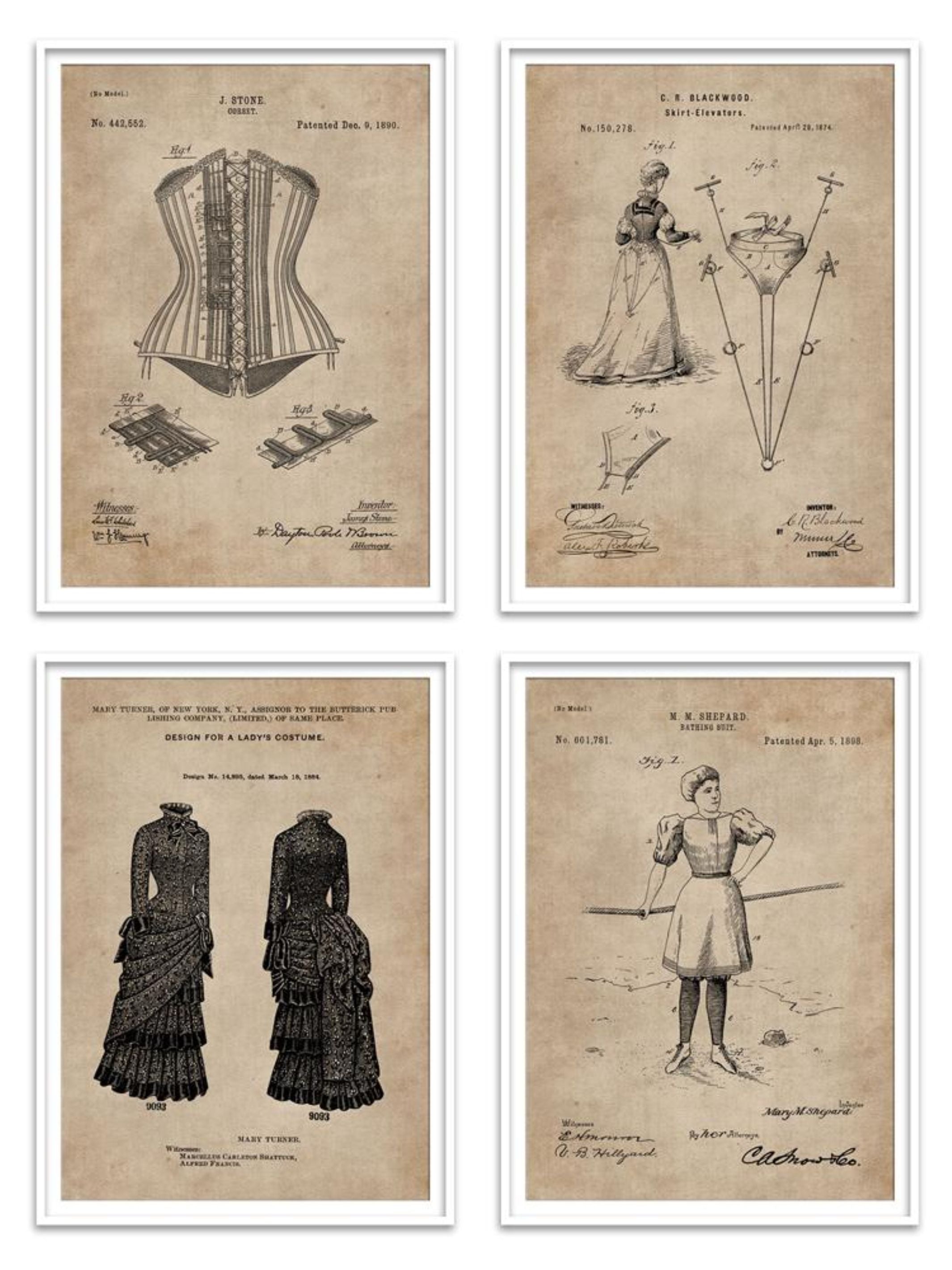 Wall Prints - Bedroom Series - Womens Fashion Set of 4