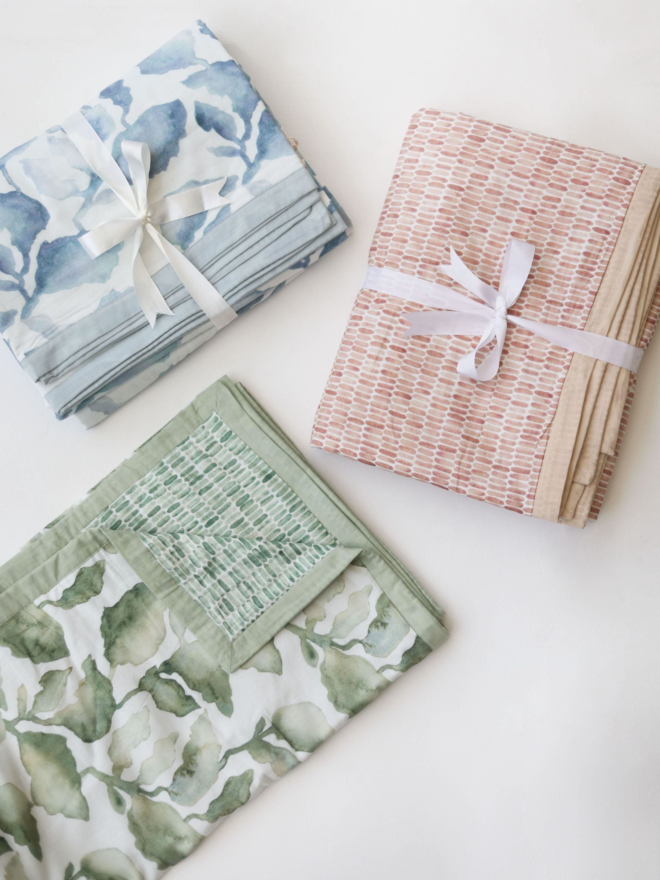 Linen Bedspread - Cascade Blue