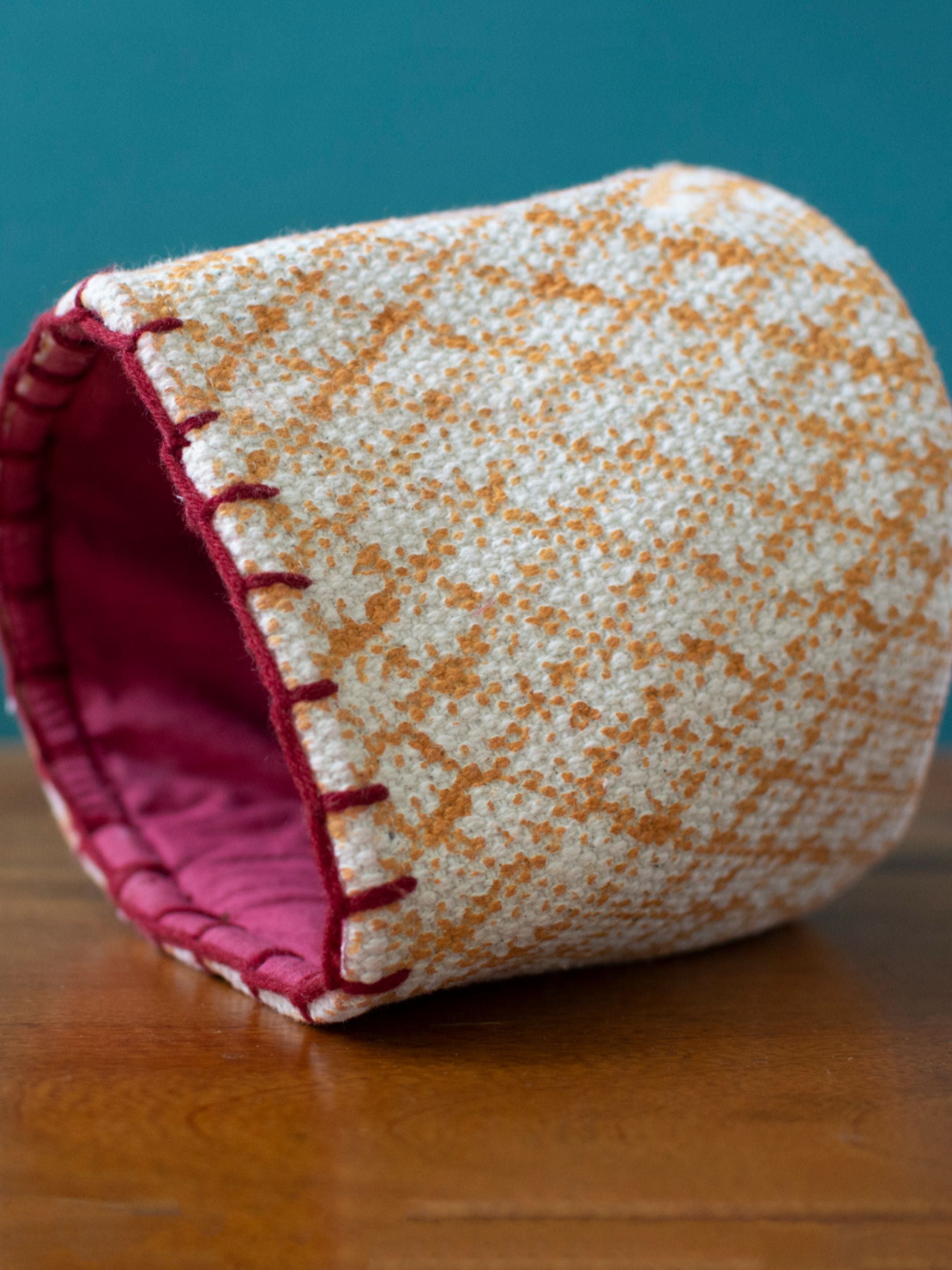 Block Printed Durrie Storage Basket Small